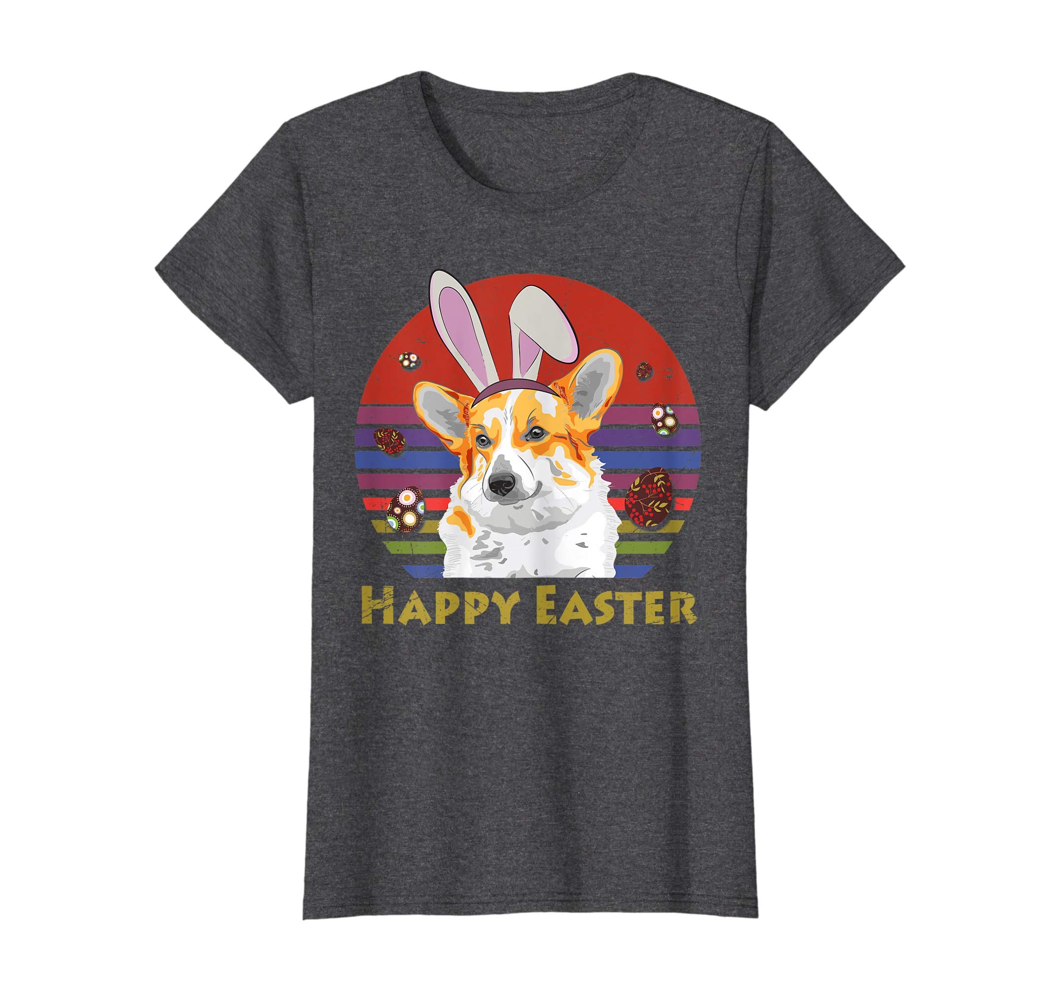 Welsh Corgi With Bunny Headband Happy Easter Tshirt Gifts