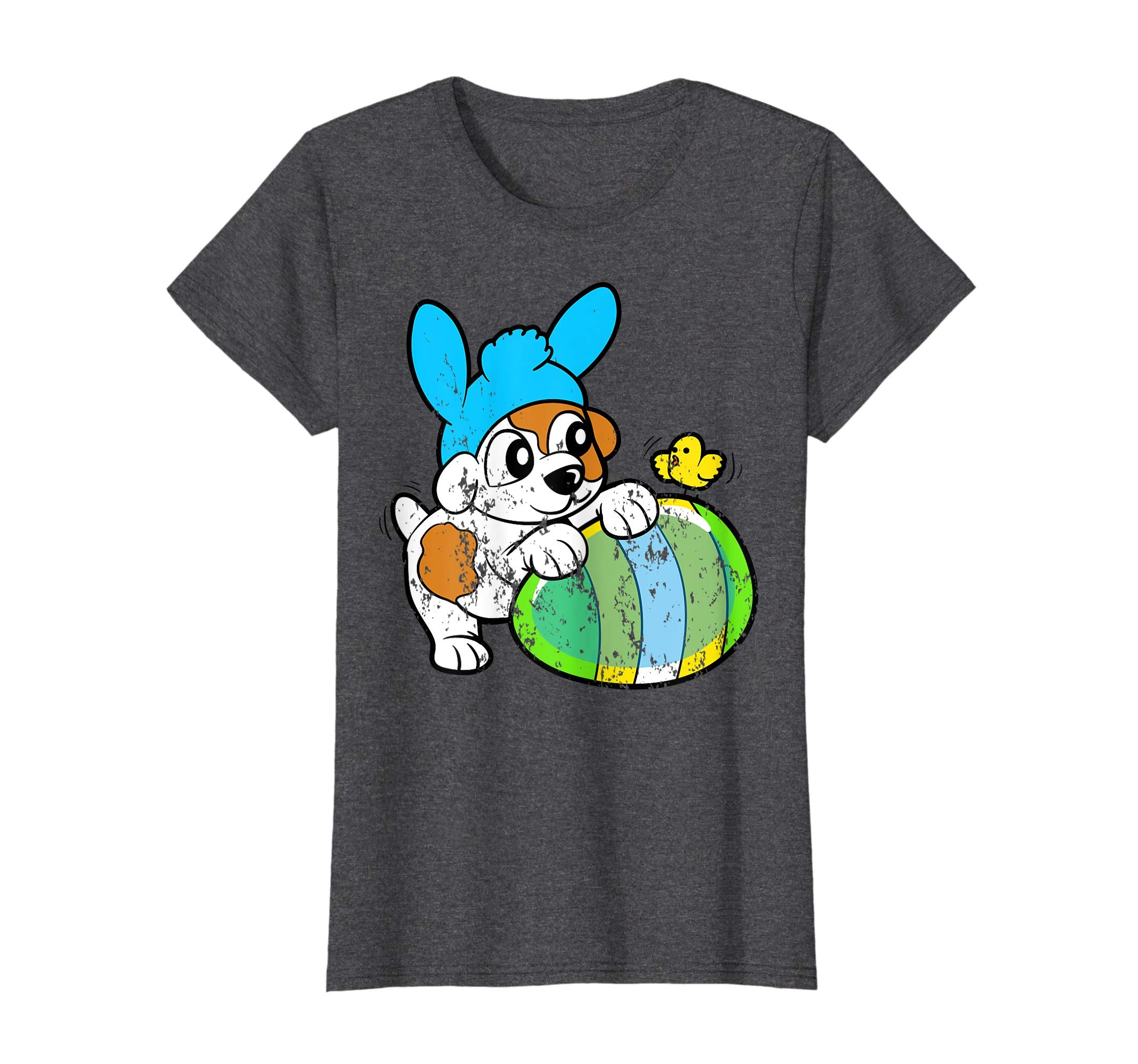 Retro Vintage Grunge Funny Easter Bunny Egg Bird Dog T-Shirt