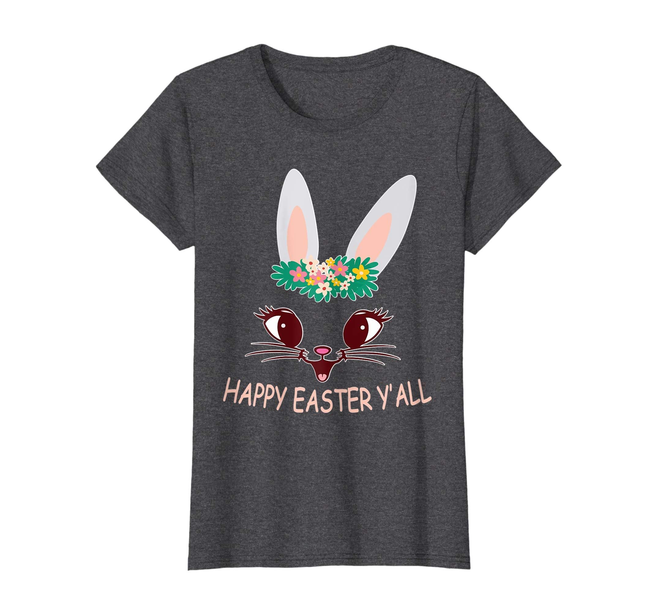 Cute Flowers Bunny Rabbit Face Love Shirt Happy Easter Y'all