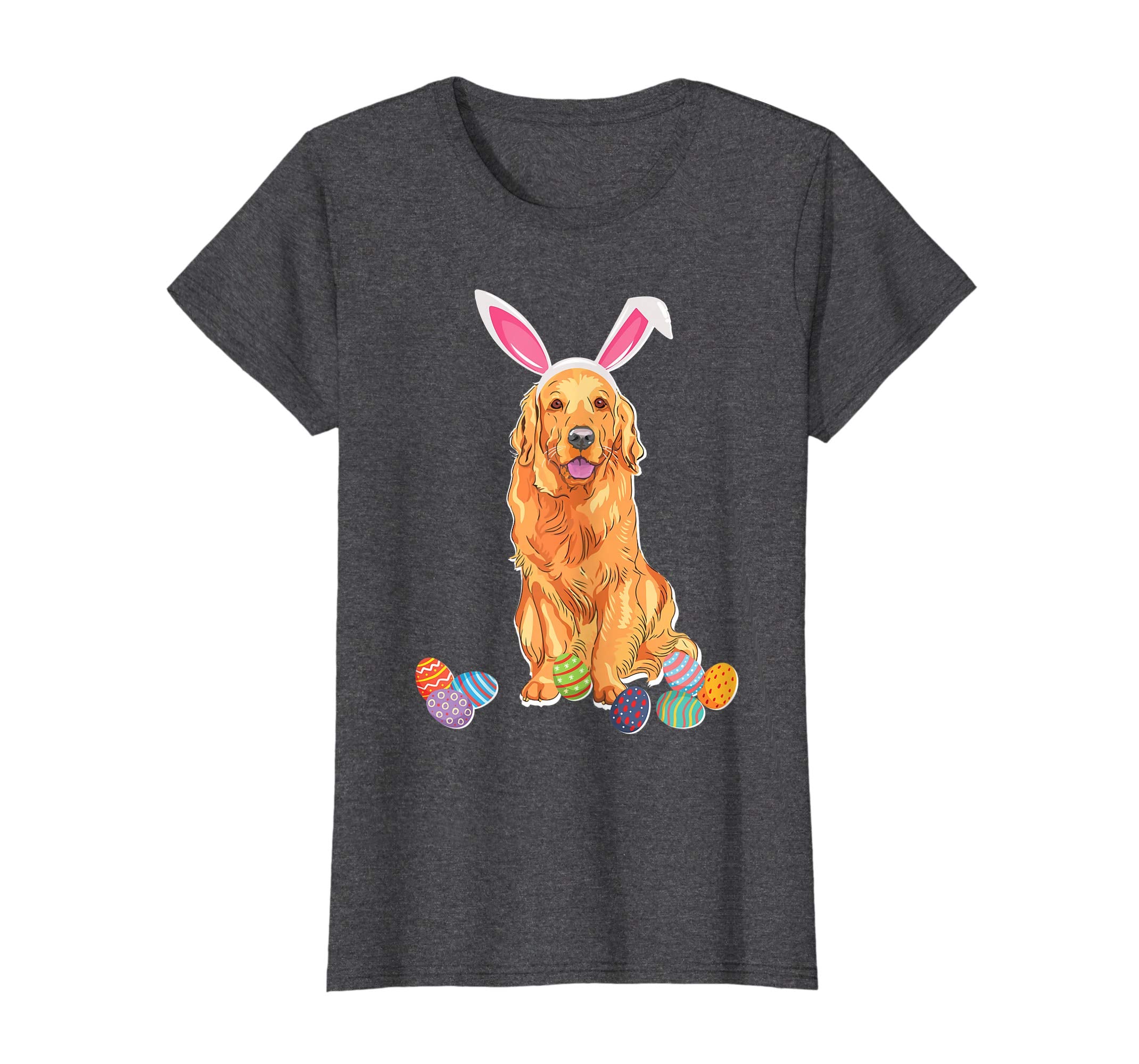 Golden Retriever Bunny Rabbit Hat Easter Eggs Happy Shirt