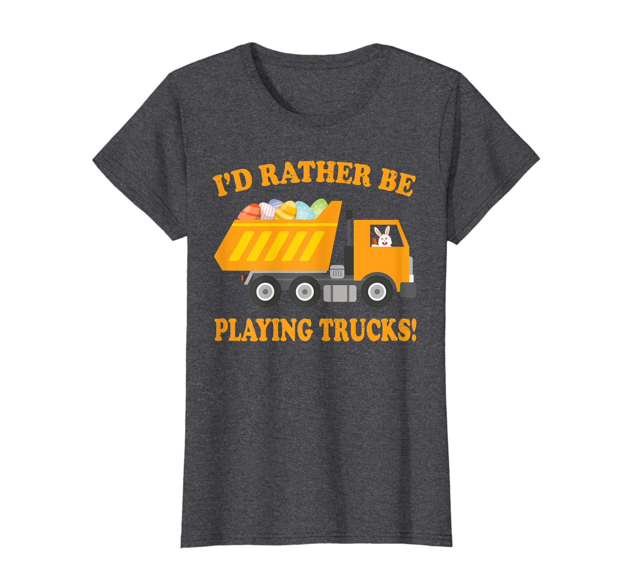Bunny Trucking Easter Egg Shirt I'd Rather Be Playing Trucks