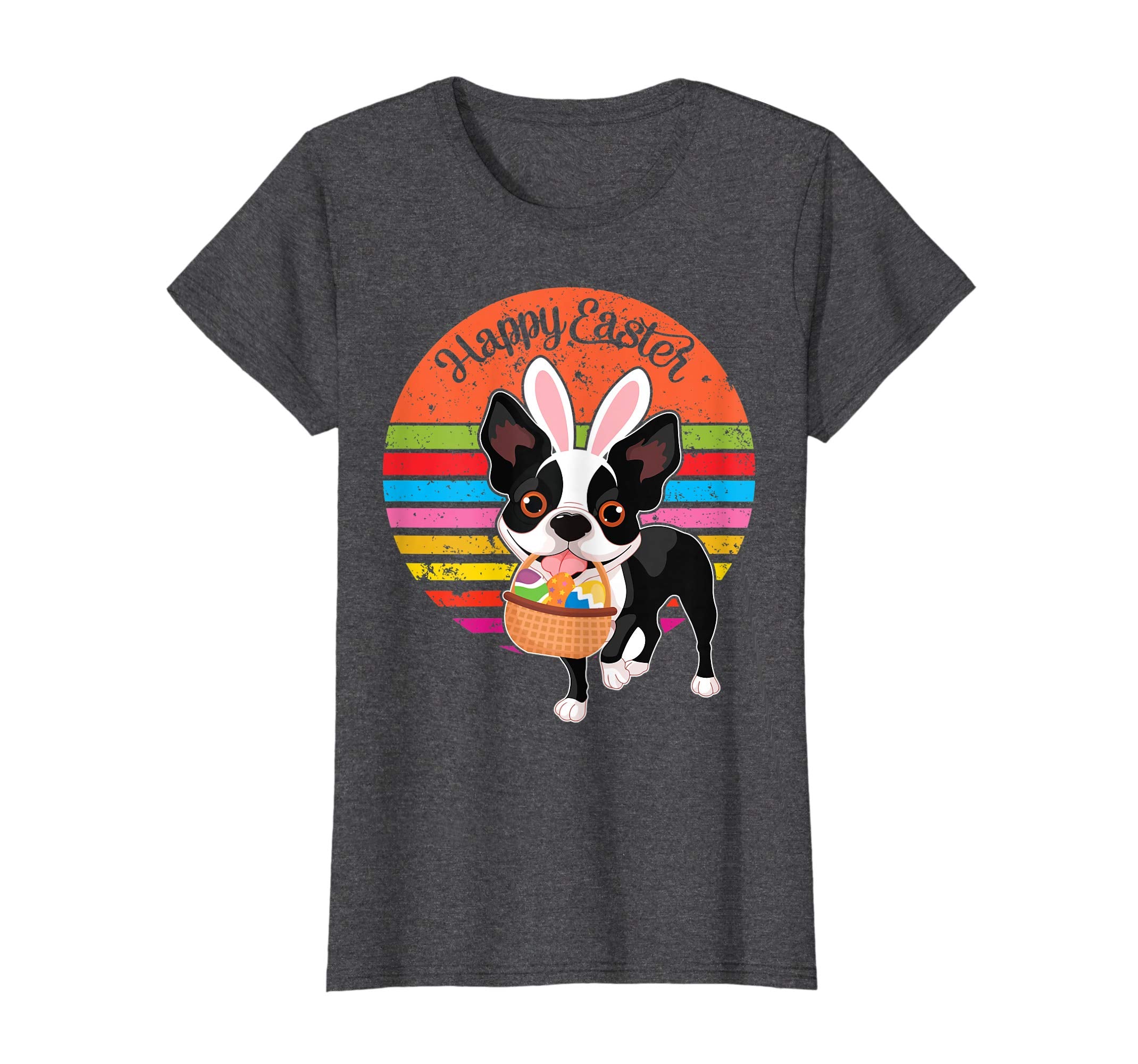 Boston Terrier Bunny Dog Easter Eggs Easter Vintage Shirt