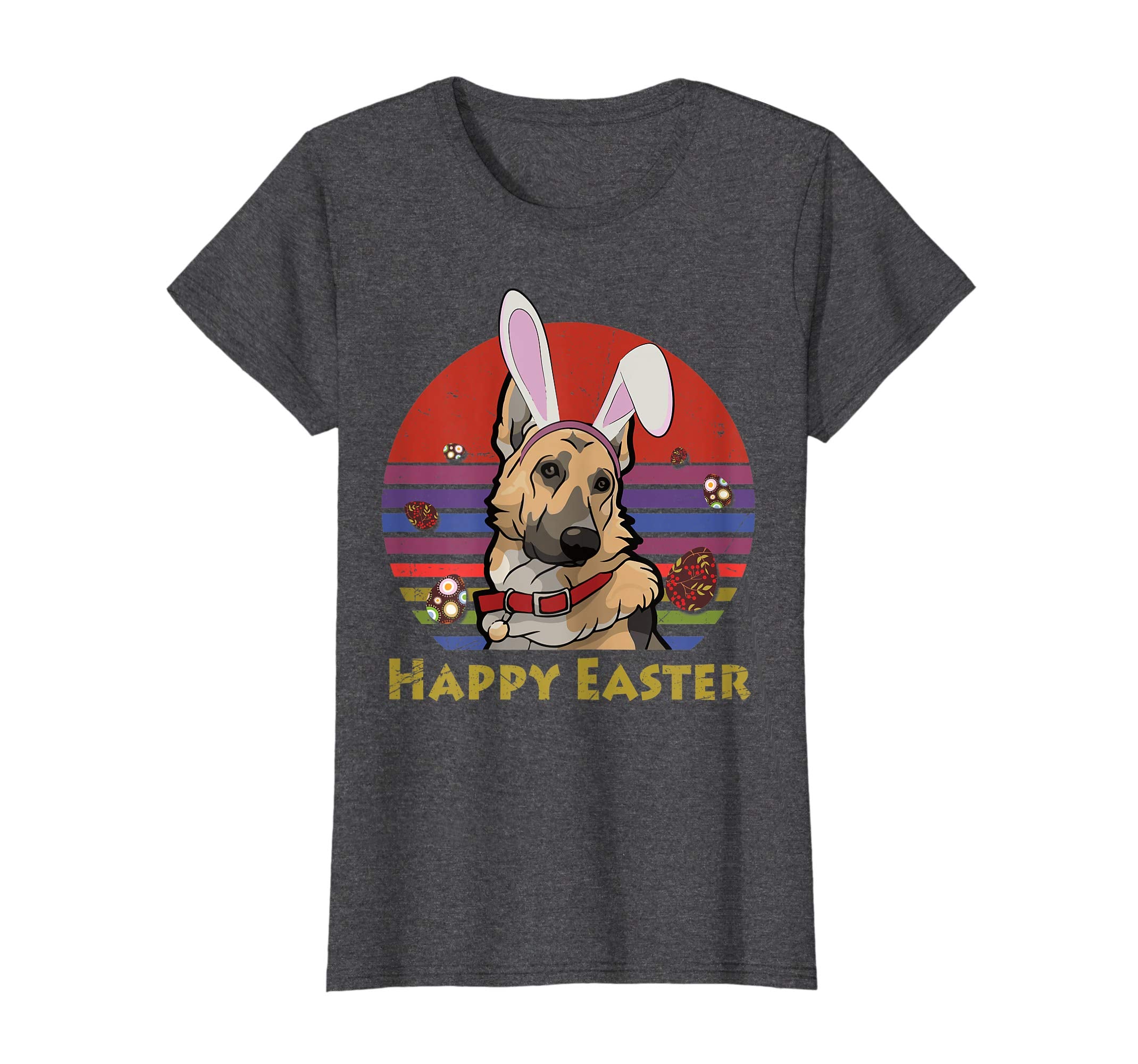German Shepherd With Bunny Headband Happy Easter Tshirt Gift