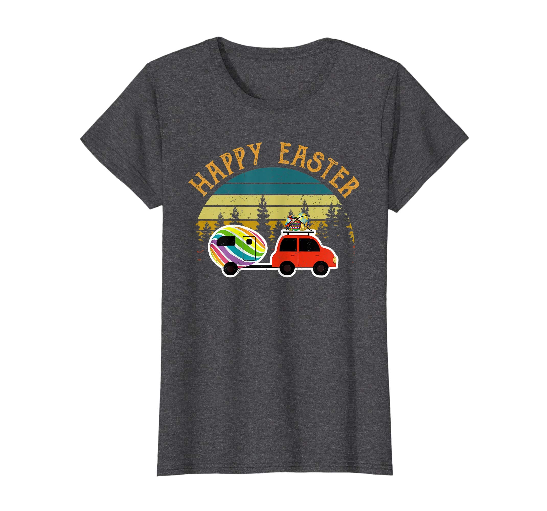 Camping T Shirt Happy Easter Day Bunny Eggs Vintage Gift