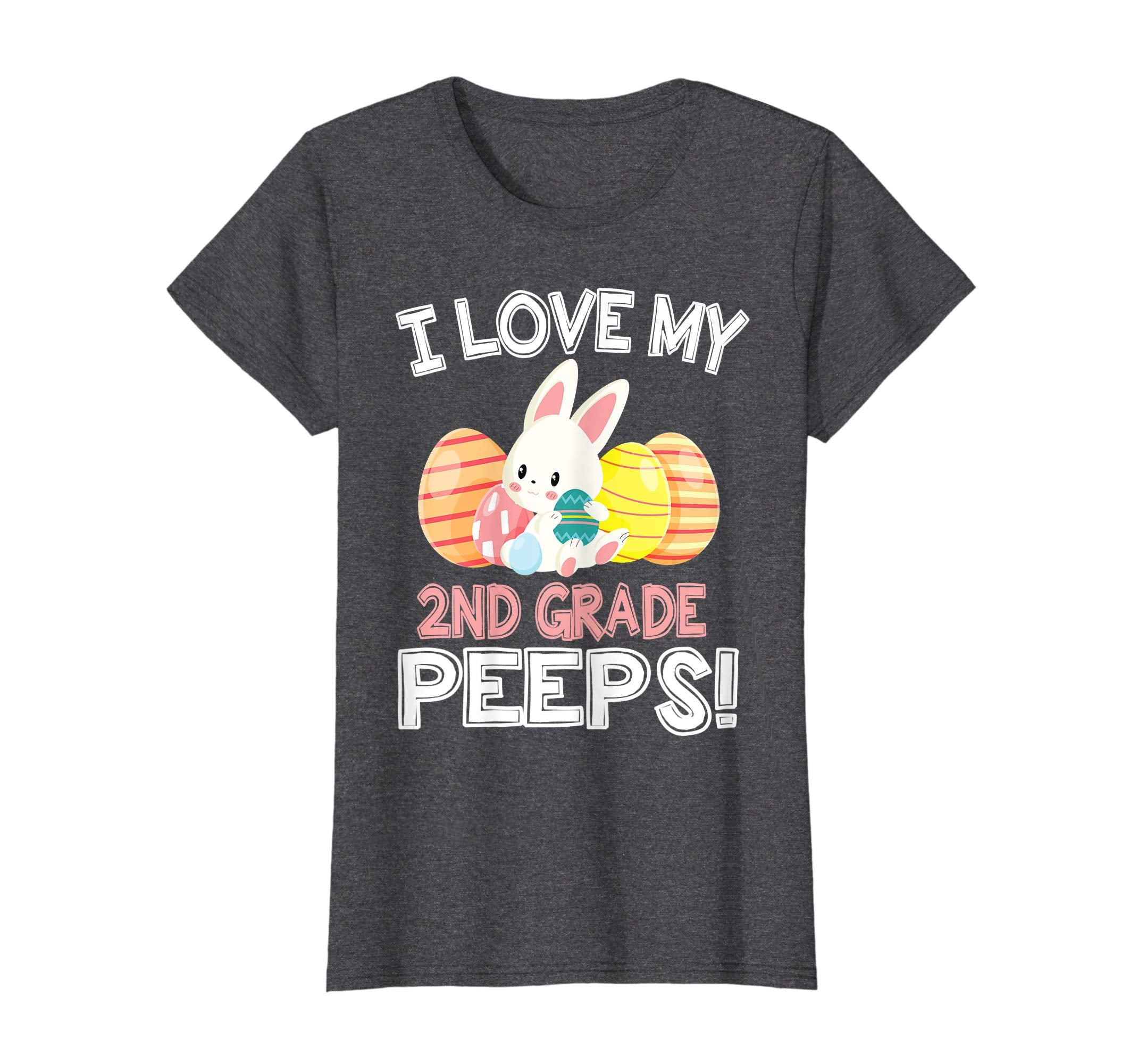 Rabbit &amp; Easter Eggs I Love My 2ND Grade Peeps Teacher Shirt