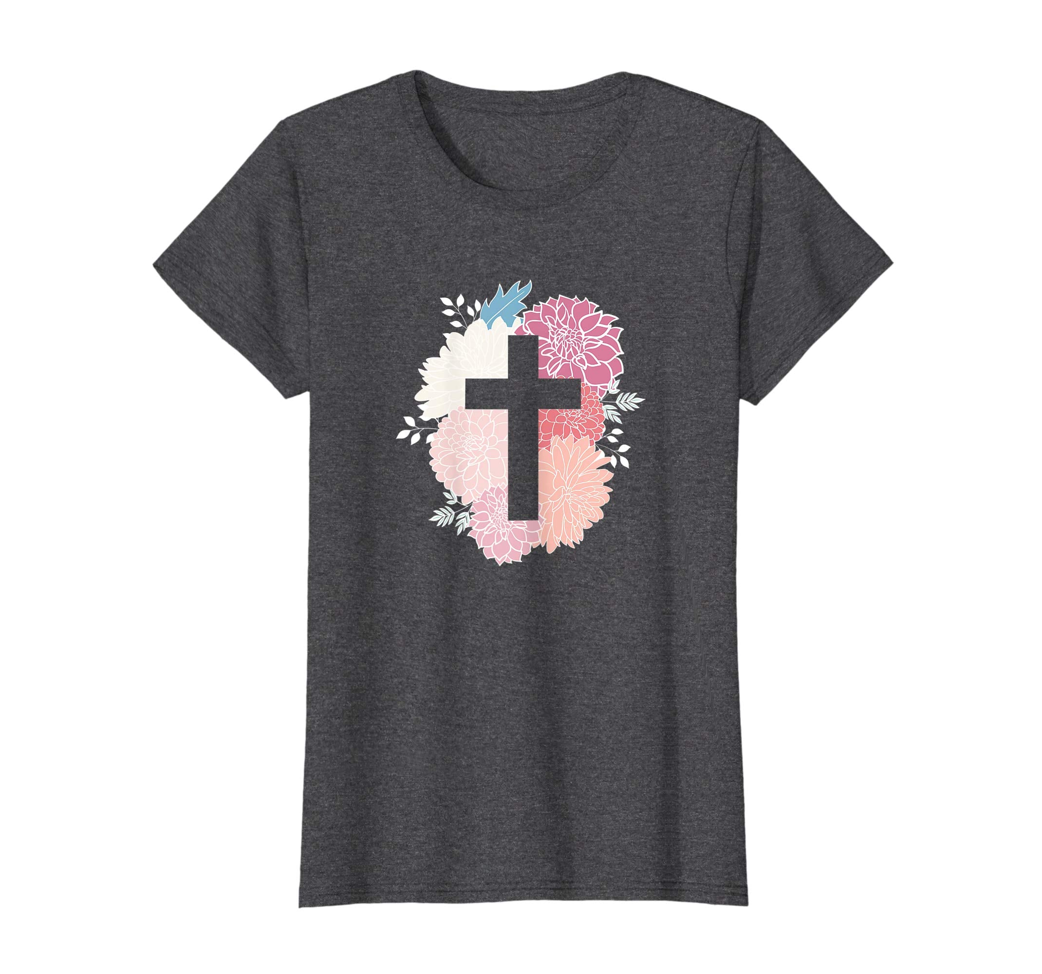 Floral Flower Cross Easter Faith T-Shirt Christian