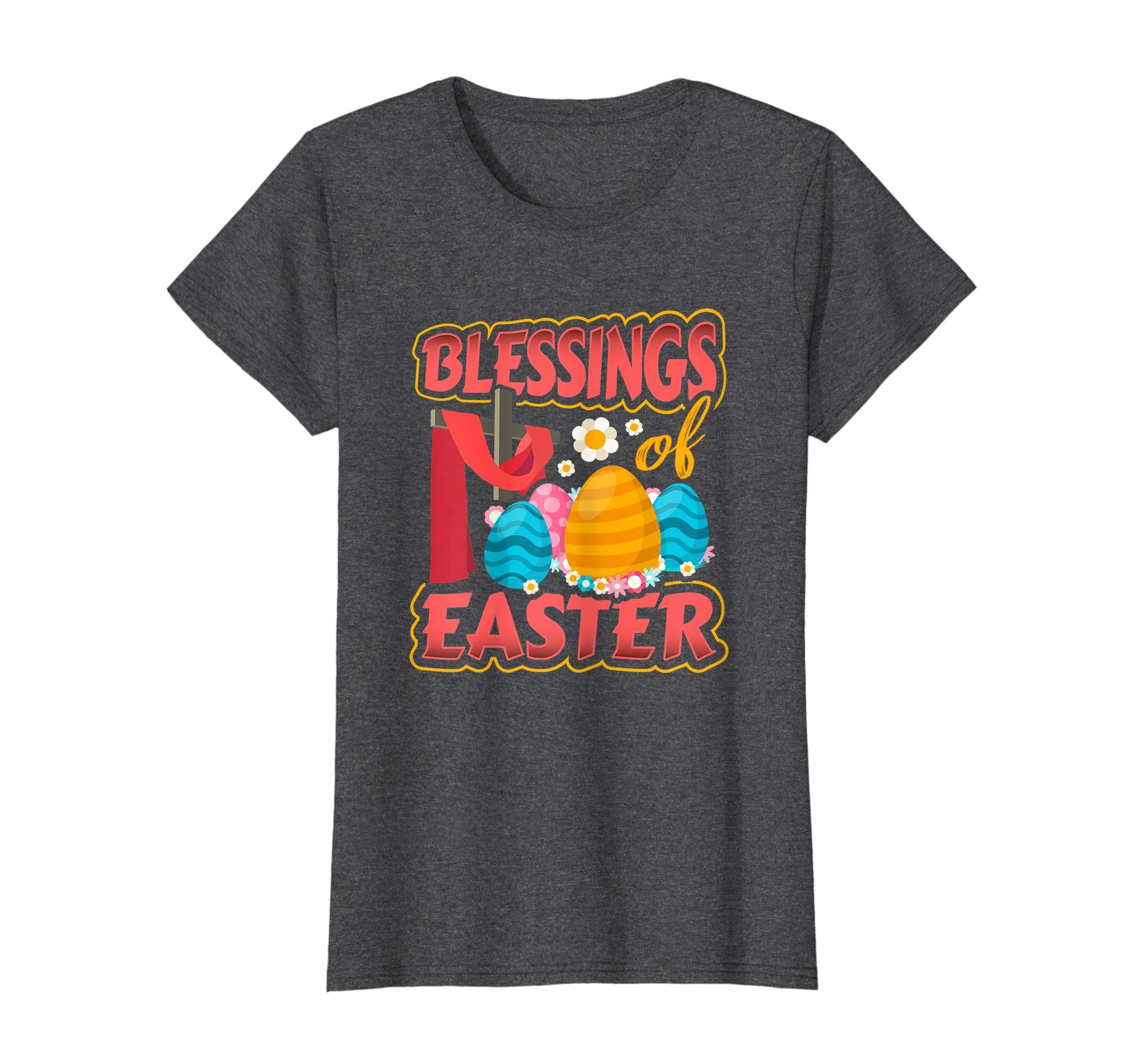 Womens Blessing of Easter Jesus Cross Eggs Spring T-Shirt