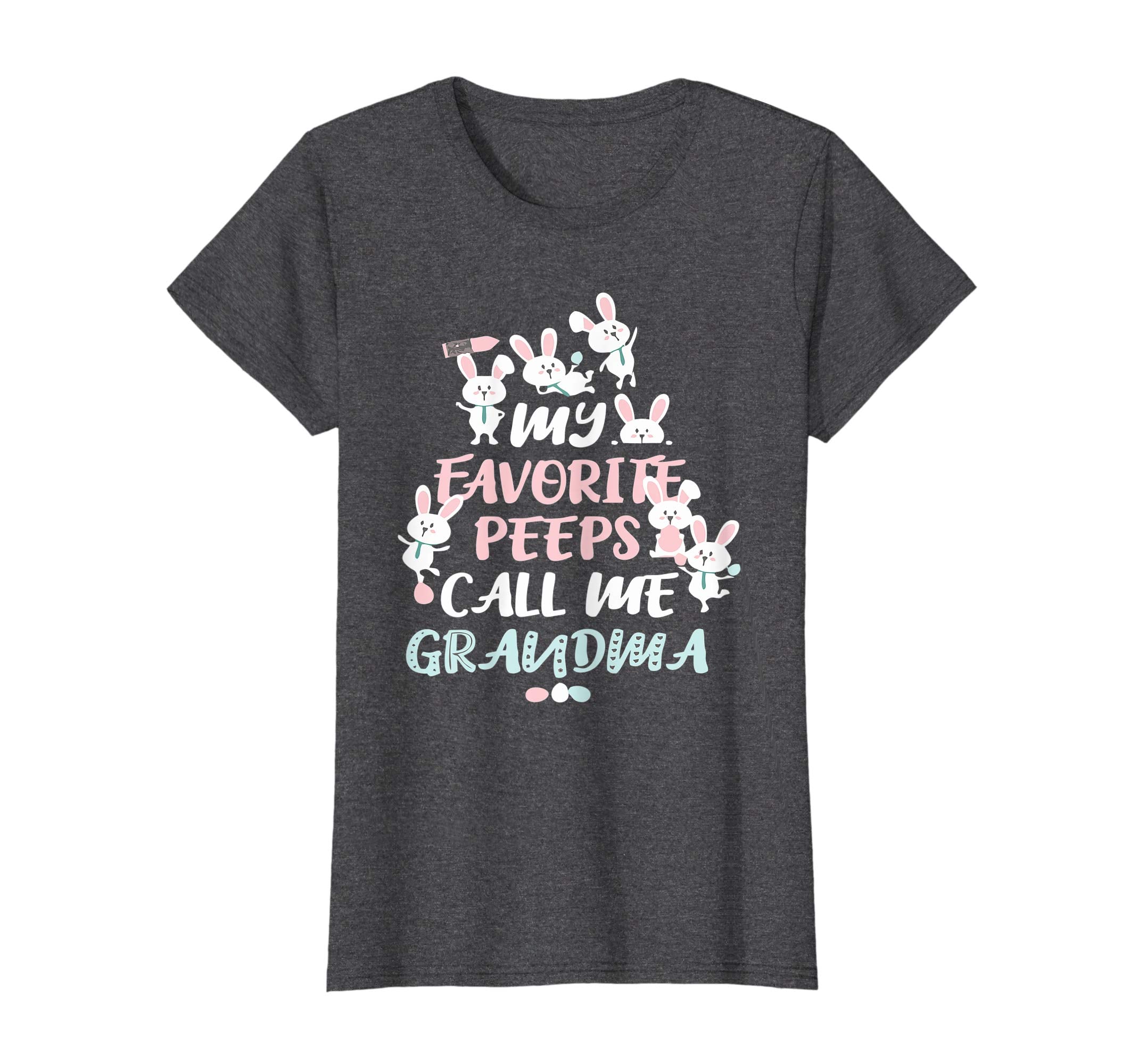 Womens My Favorite Peeps Call Me Grandma Easter Bunny T Shirt