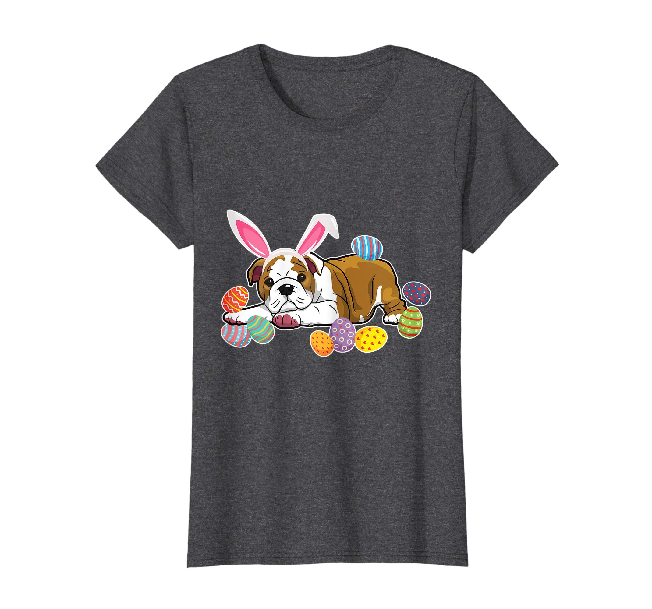 Bull Dog With Bunny Rabbit Hat Easter Eggs Happy Day Shirt