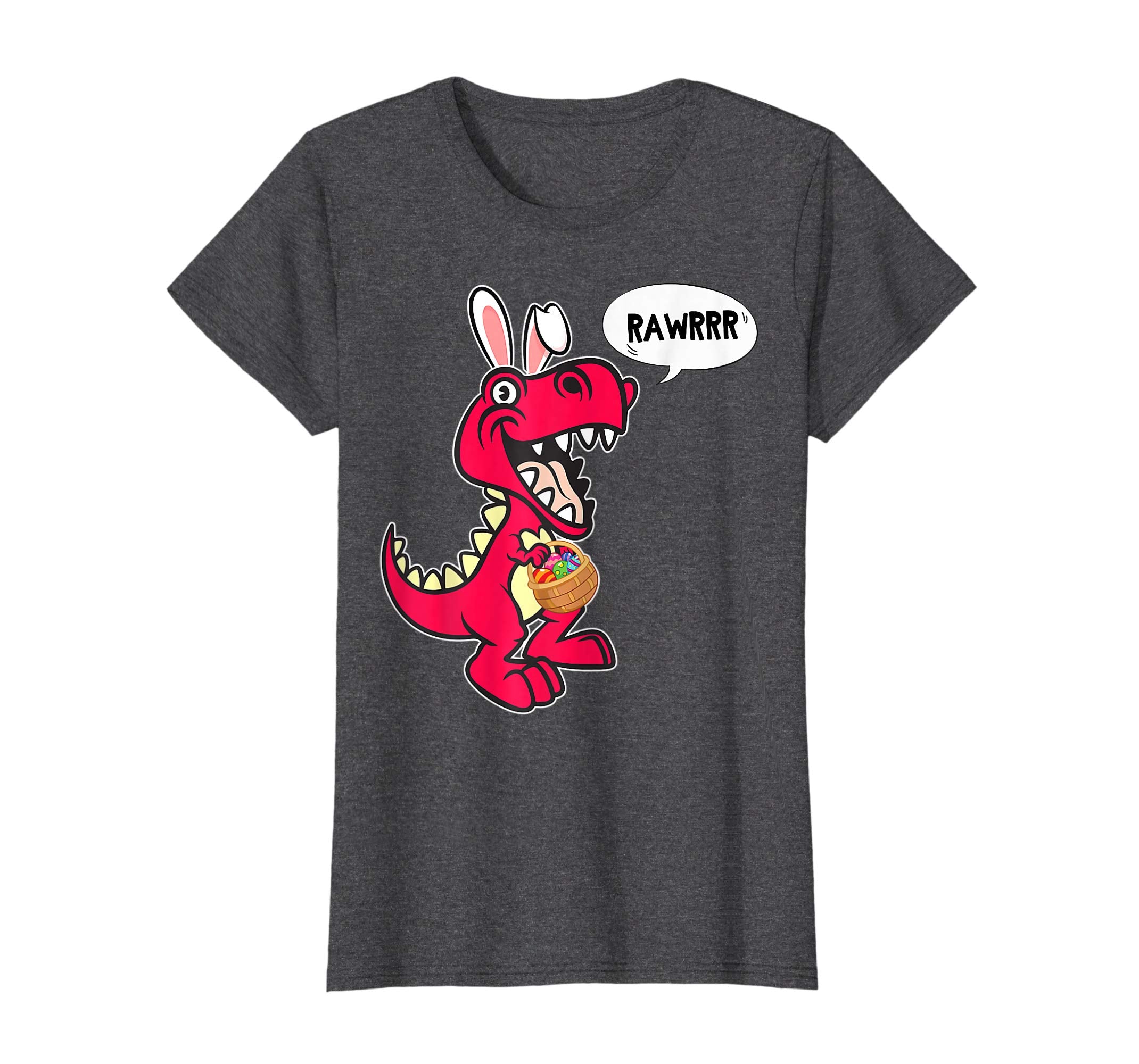 Dinosaur Trex With Easter Egg Basket RAWRRR Happy Day Shirt