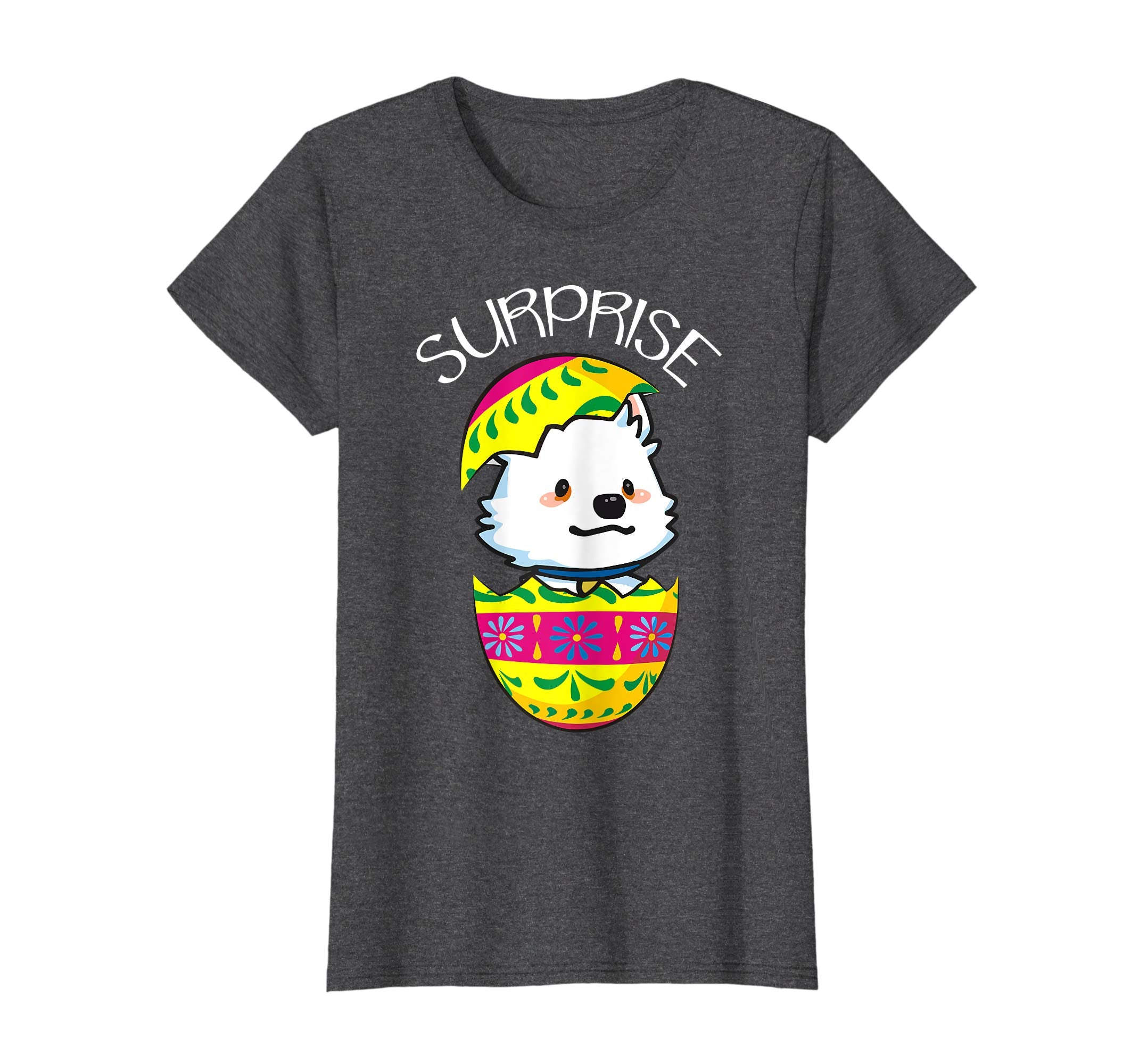 Cute Puppy American Eskimo Hatches Easter Egg Easter T-Shirt