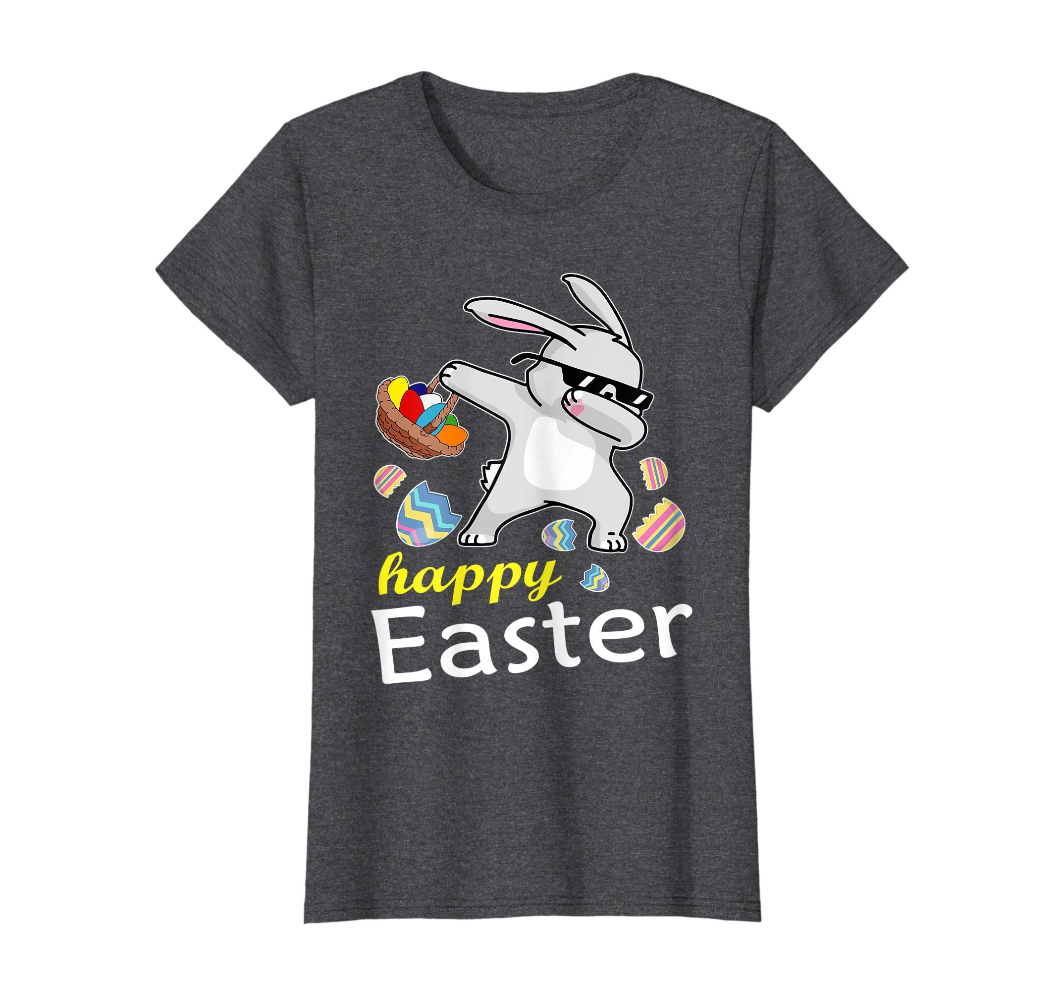 Bunny Rabbit &amp; Easter Egg Basket Dabbing Happy Easter Shirt