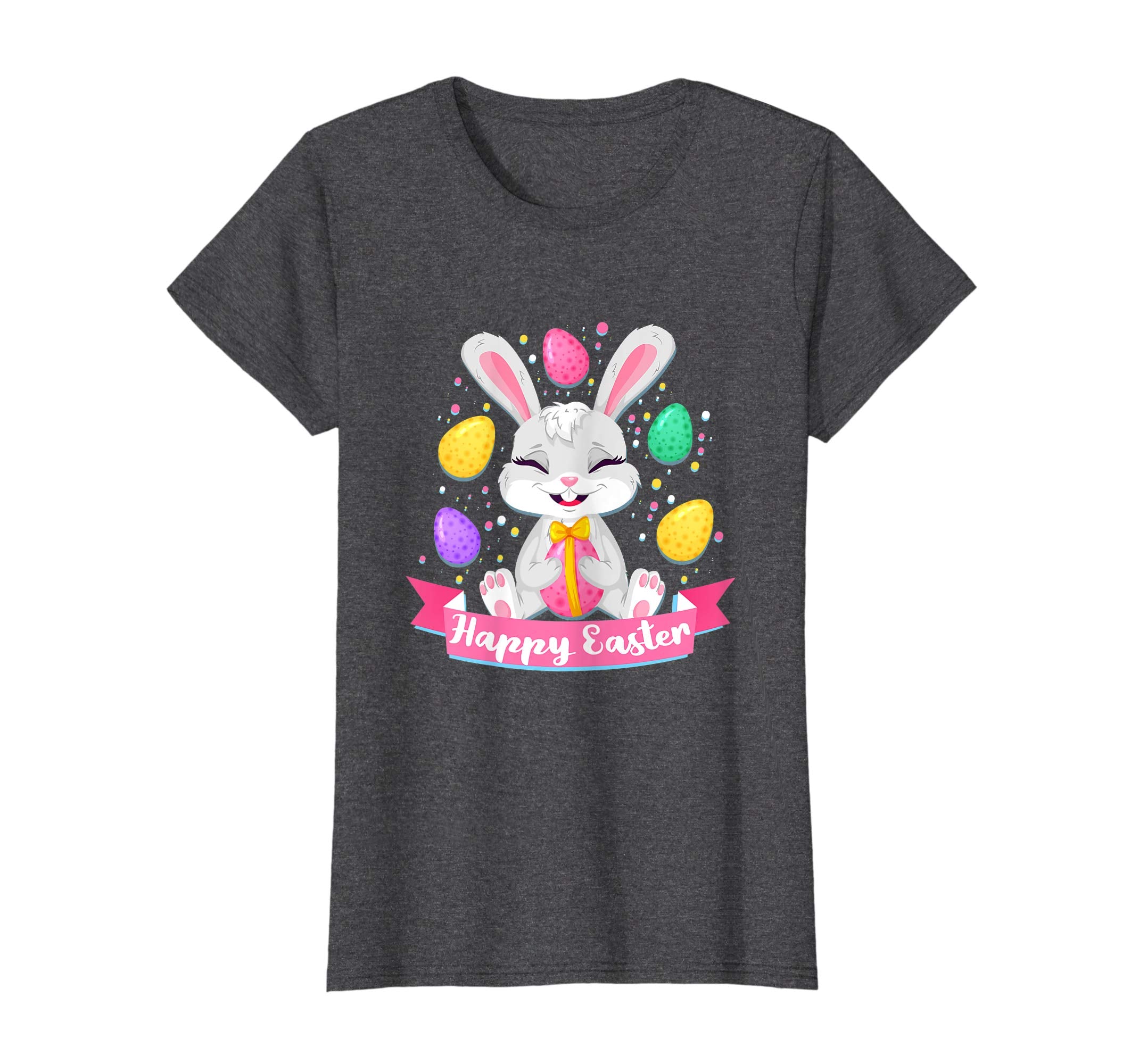 Happy Easter Bunny Tee Shirt With Easter Eggs Tee