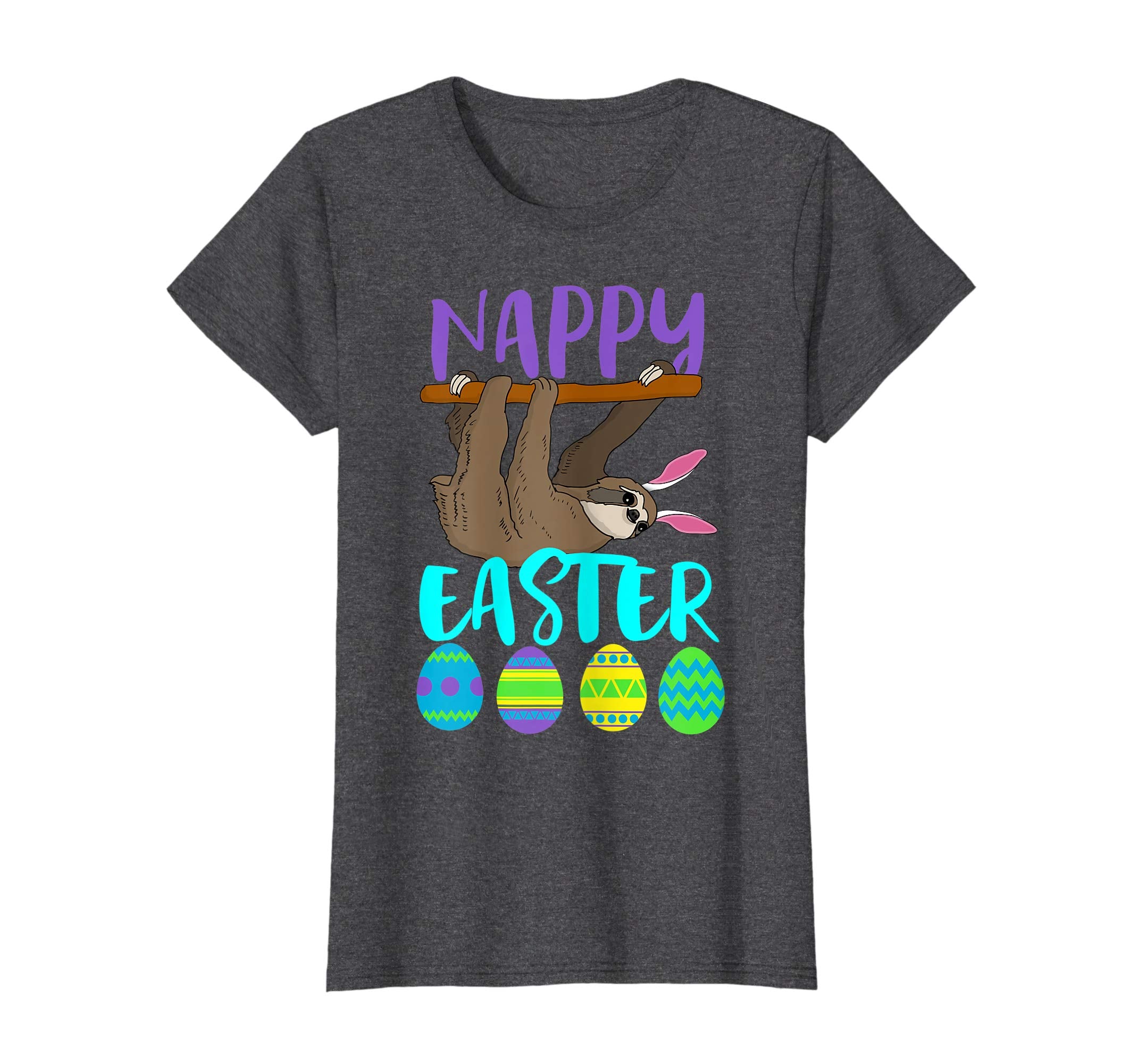 Cute Nappy Easter Sloth Bunny Pun Shirt Lazy And Slow