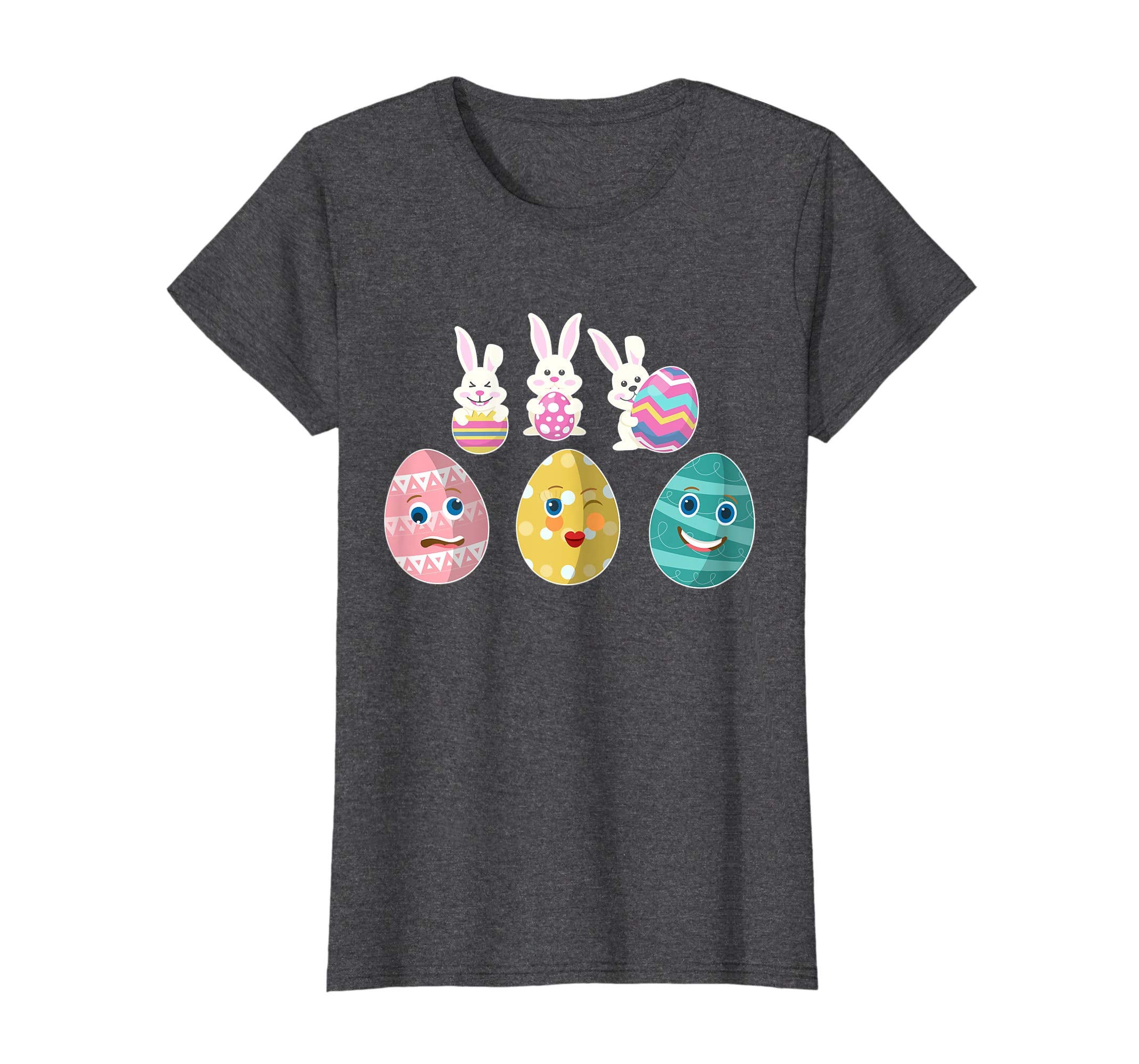 Bunnies Playing Easter Eggs Faces Happy Easter Day Shirt