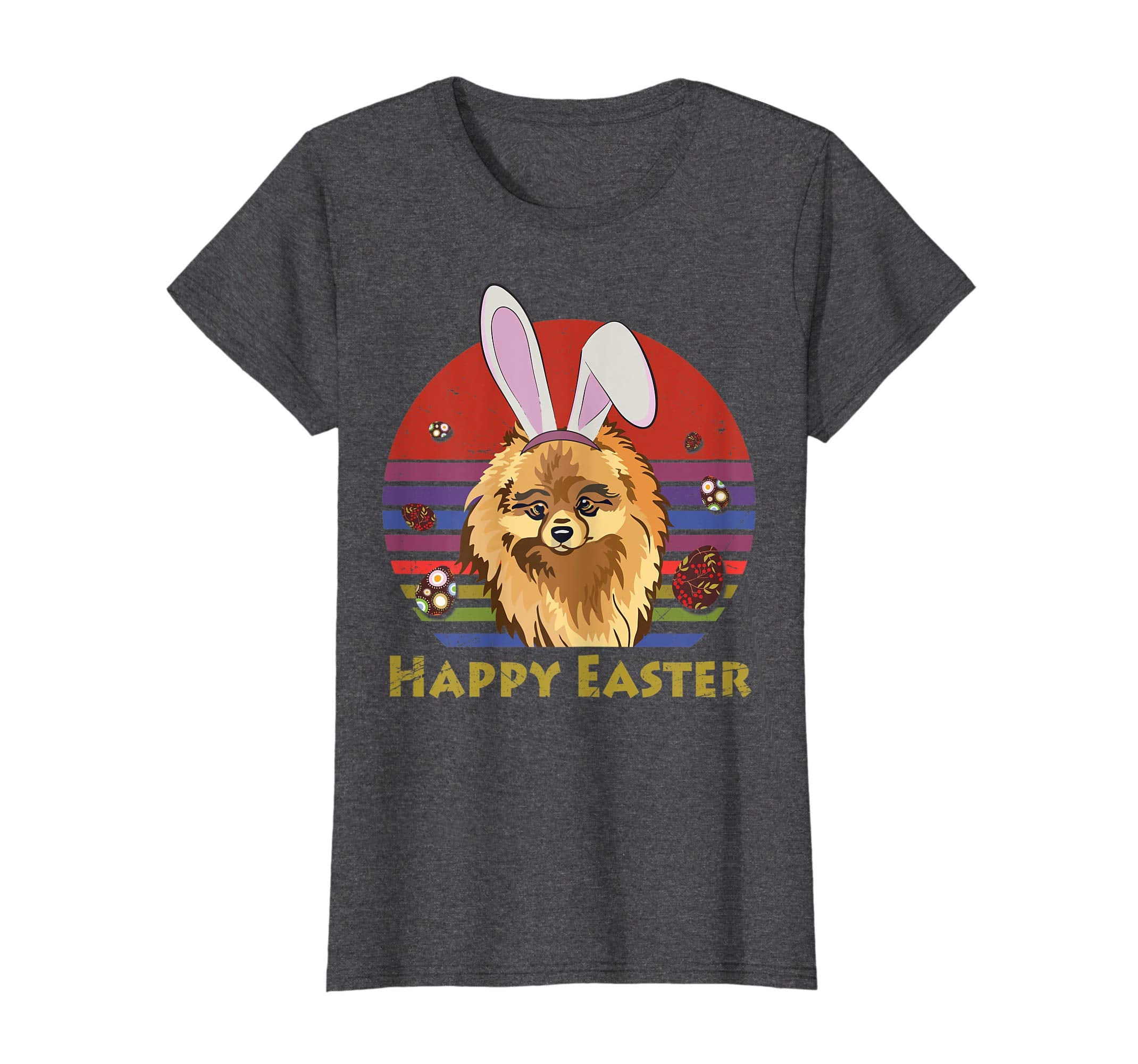 Pomeranian With Bunny Headband Happy Easter Tshirt Gifts
