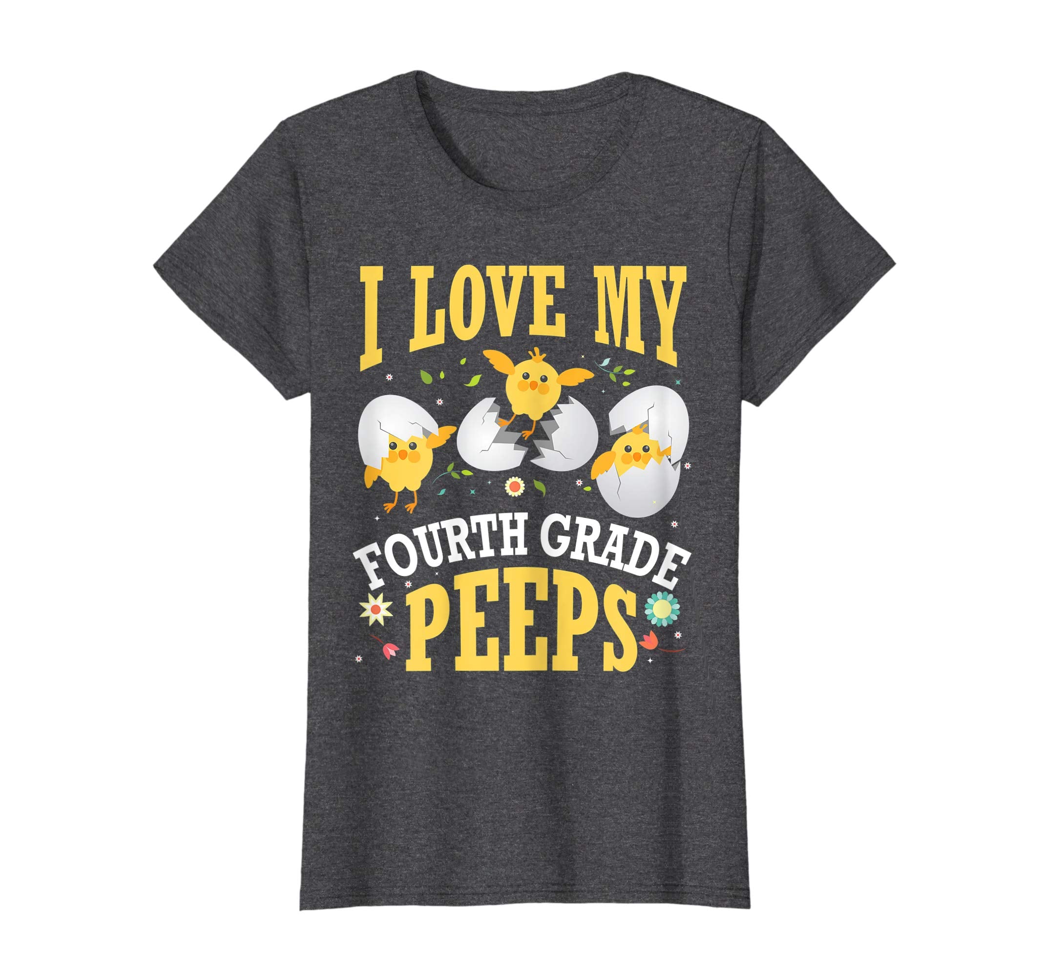 I Love My Fourth Grade Peeps Chicks Easter Teacher Shirt