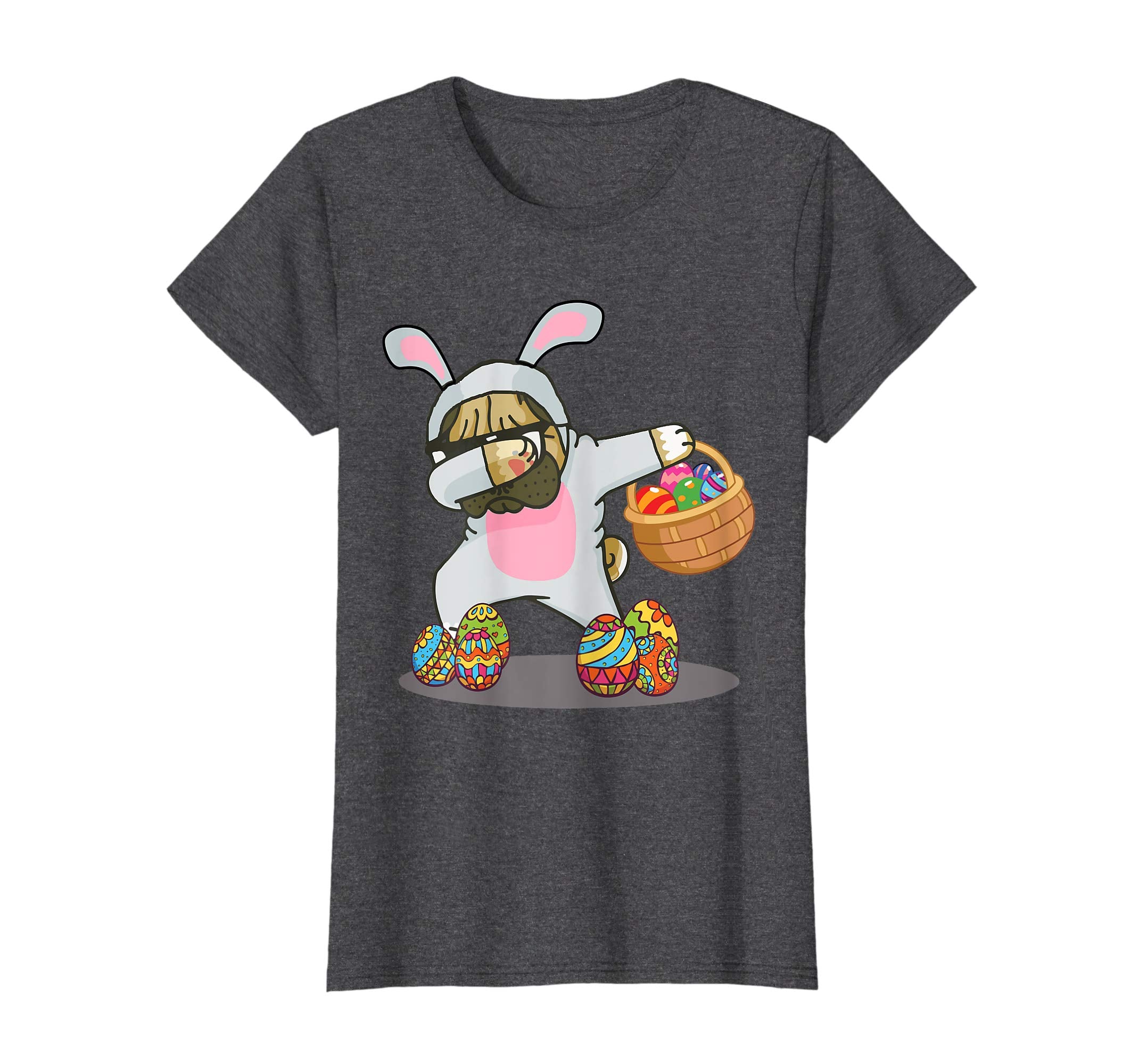 Cute Dabbing Pug Easter Bunny Egg Basket T-Shirt Gifts