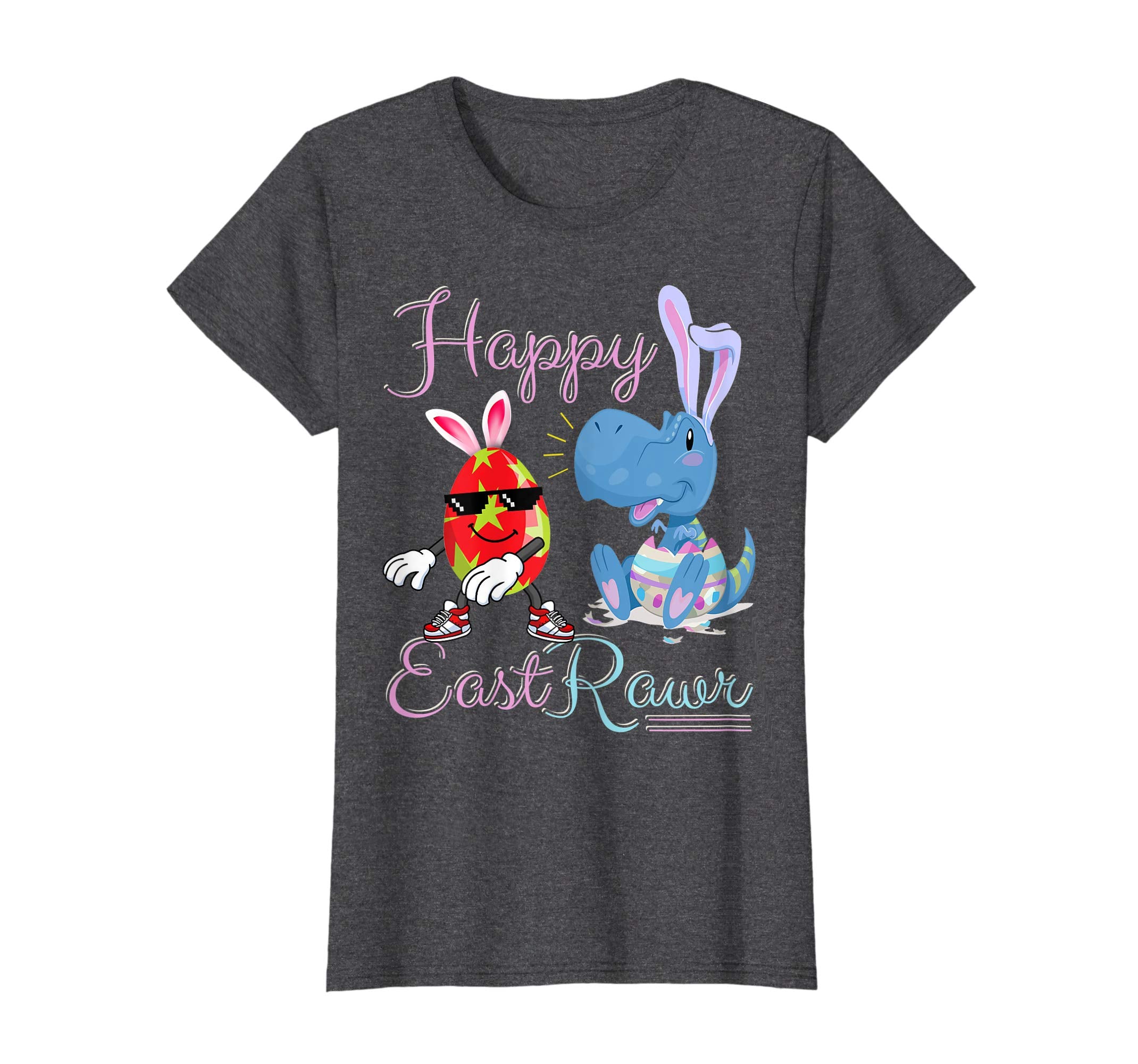 Dabbing Emoji Egg With Dinosaur Bunny Happy Easter T Shirt