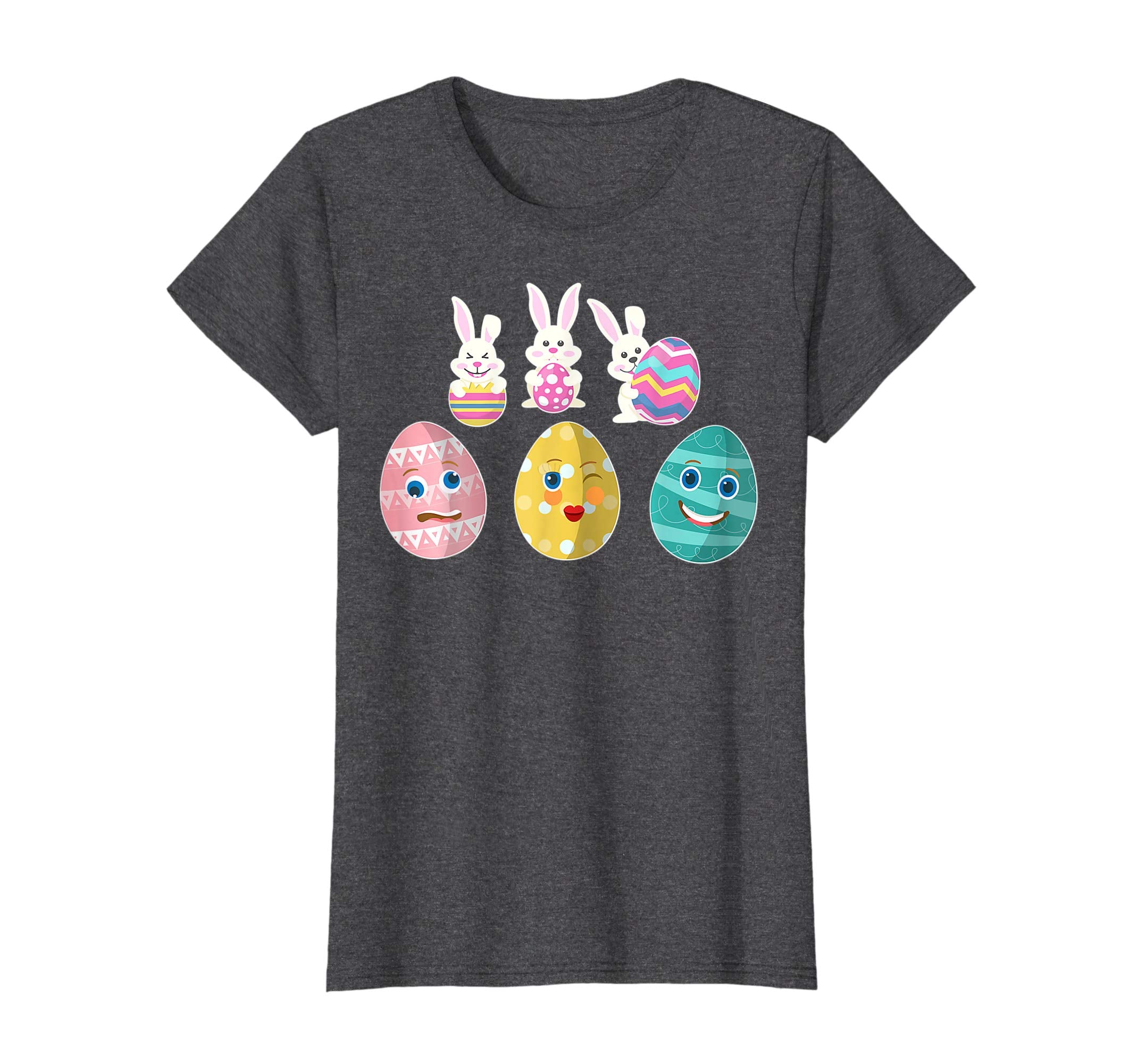 Bunnies Playing Easter Eggs Faces Happy Easter Day Shirt