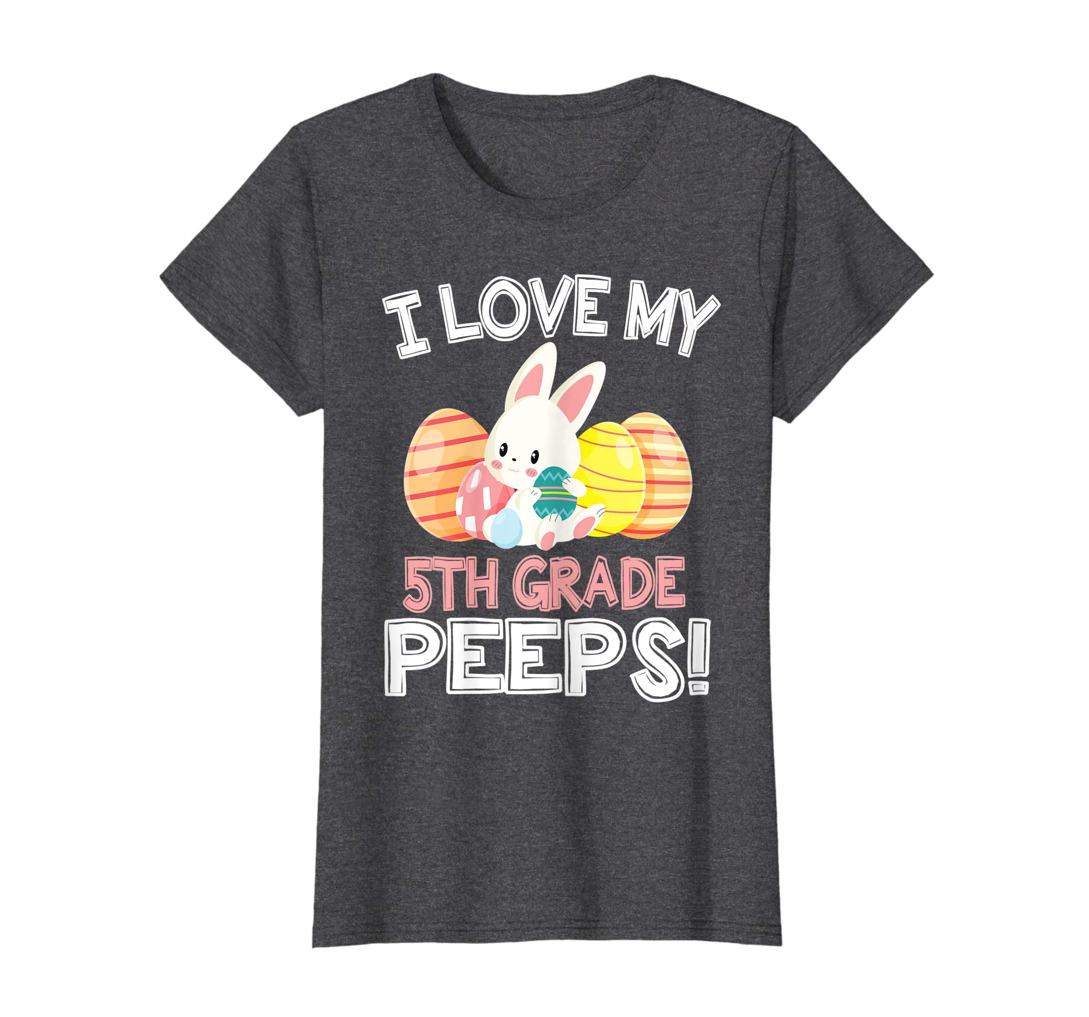 Rabbit &amp; Easter Eggs I Love My 5TH Grade Peeps Teacher Shirt
