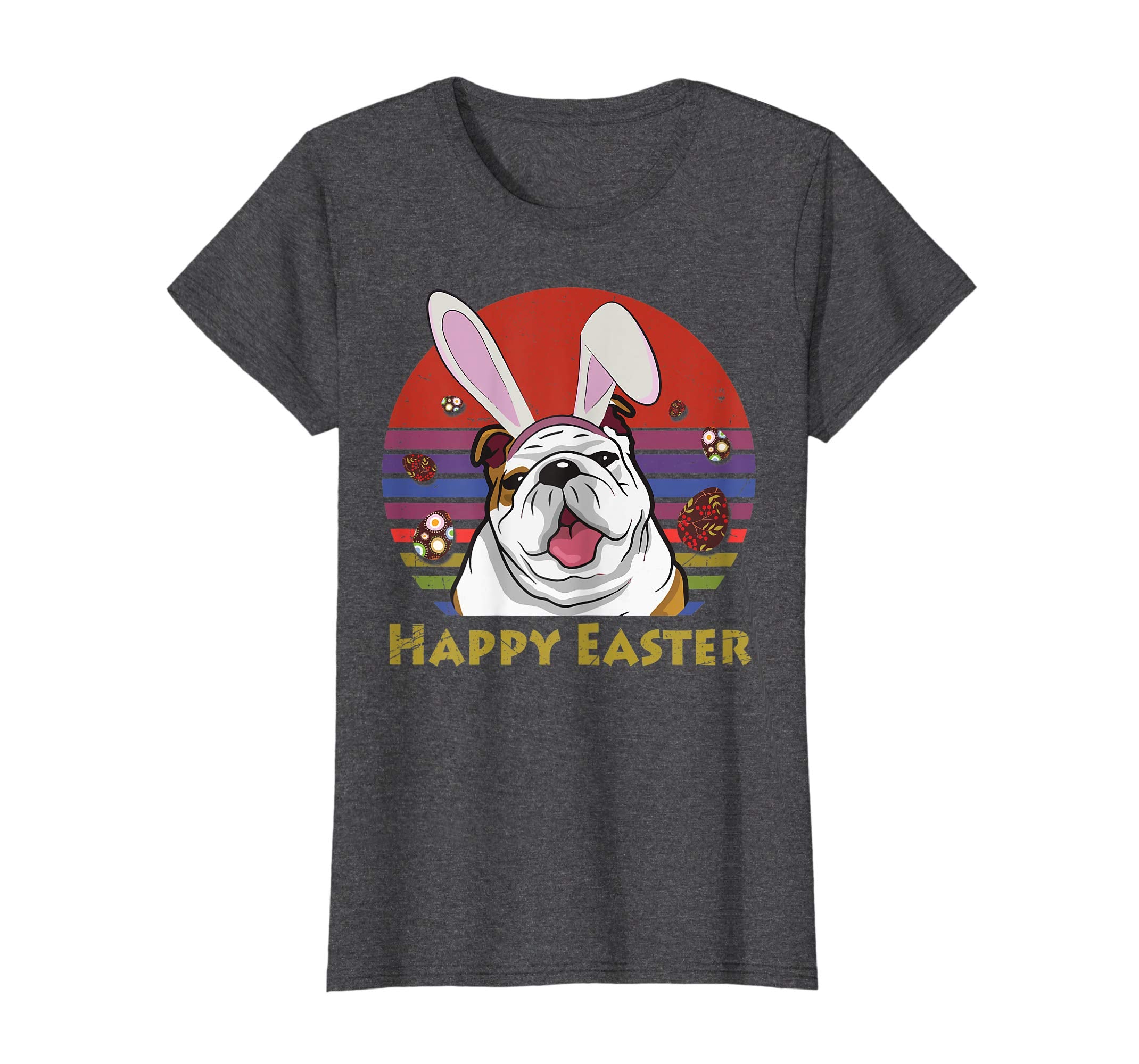 Bulldog With Bunny Headband Happy Easter Tshirt Easter Gifts