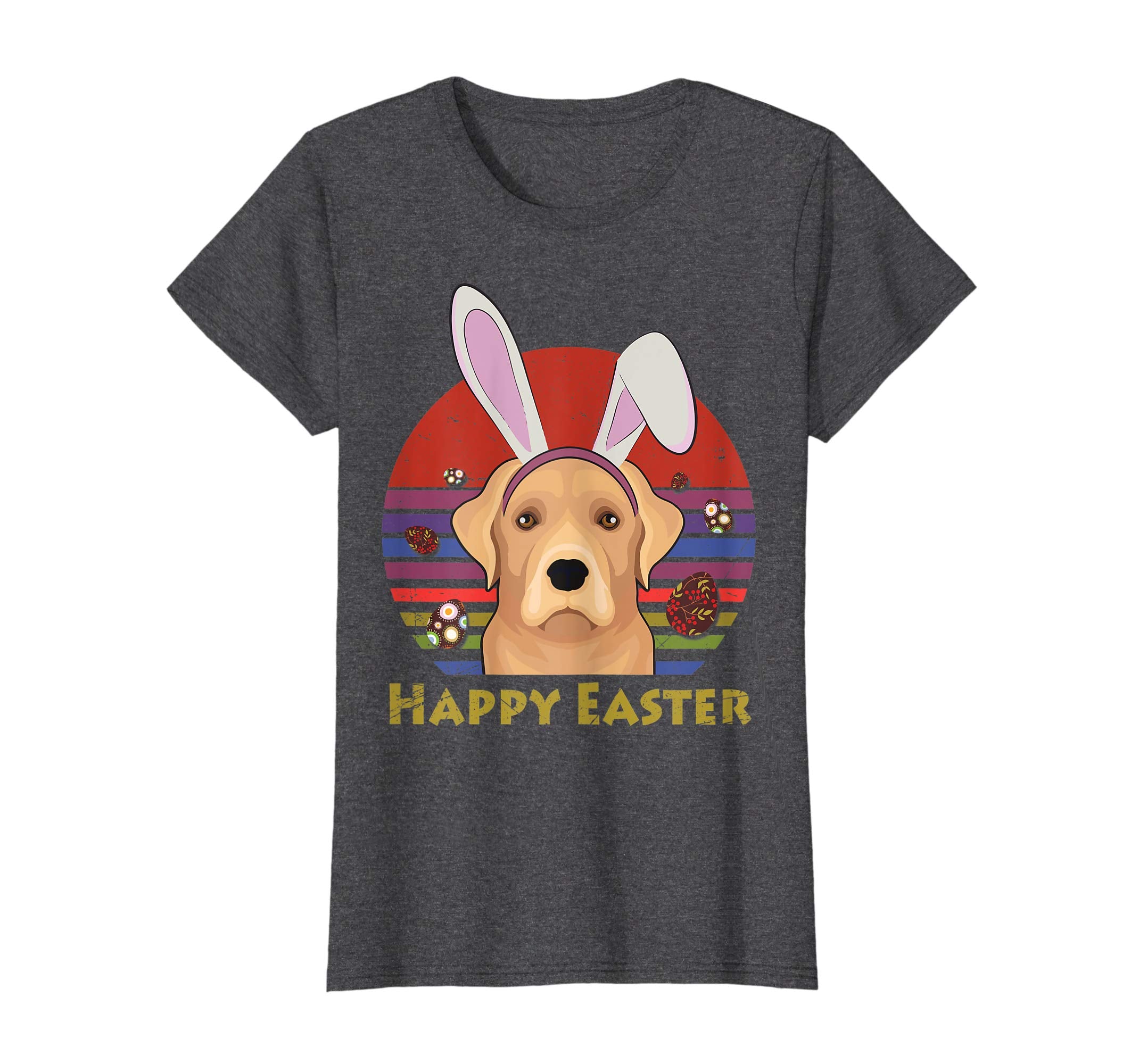 Labrador Retriever With Bunny Headband Happy Easter Tshirt
