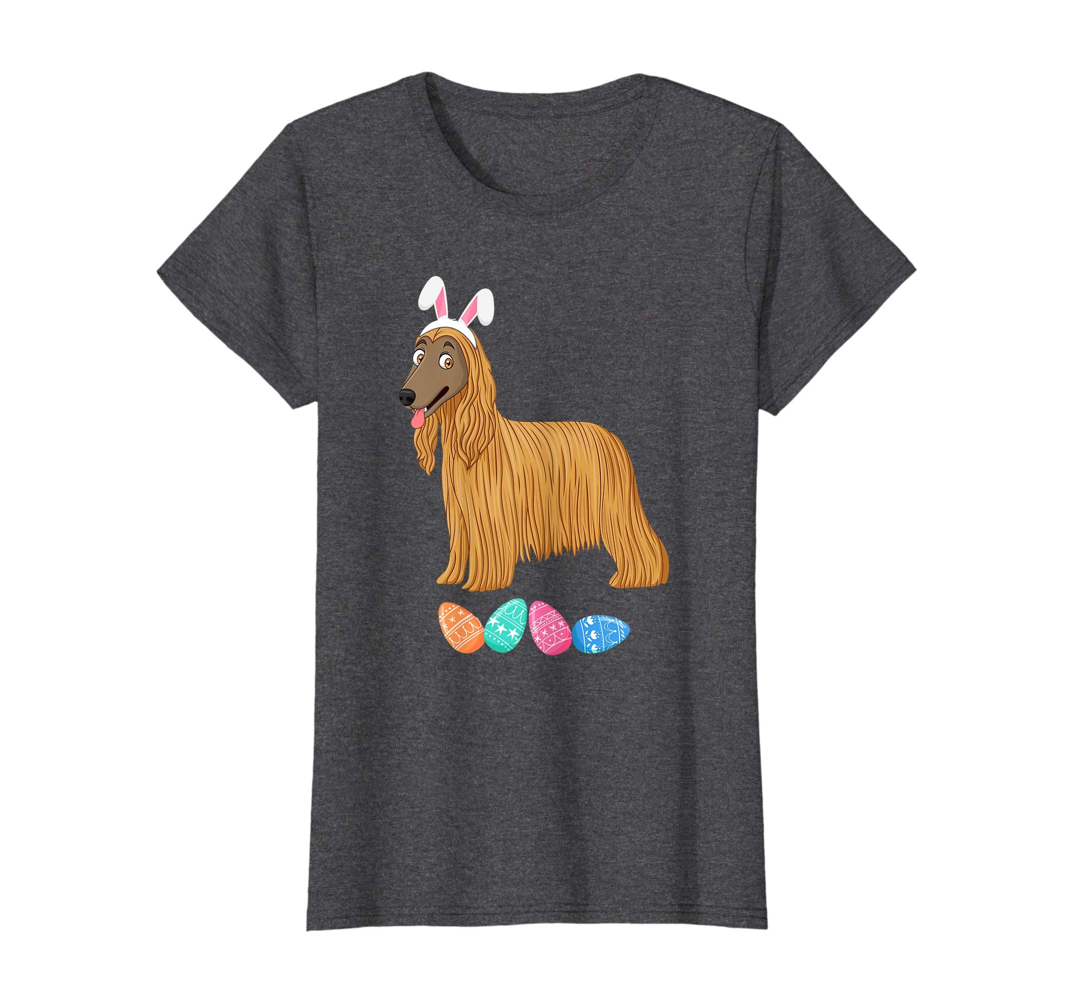 Funny Easter Afghan Hound With Bunny Ears And Eggs T Shirt