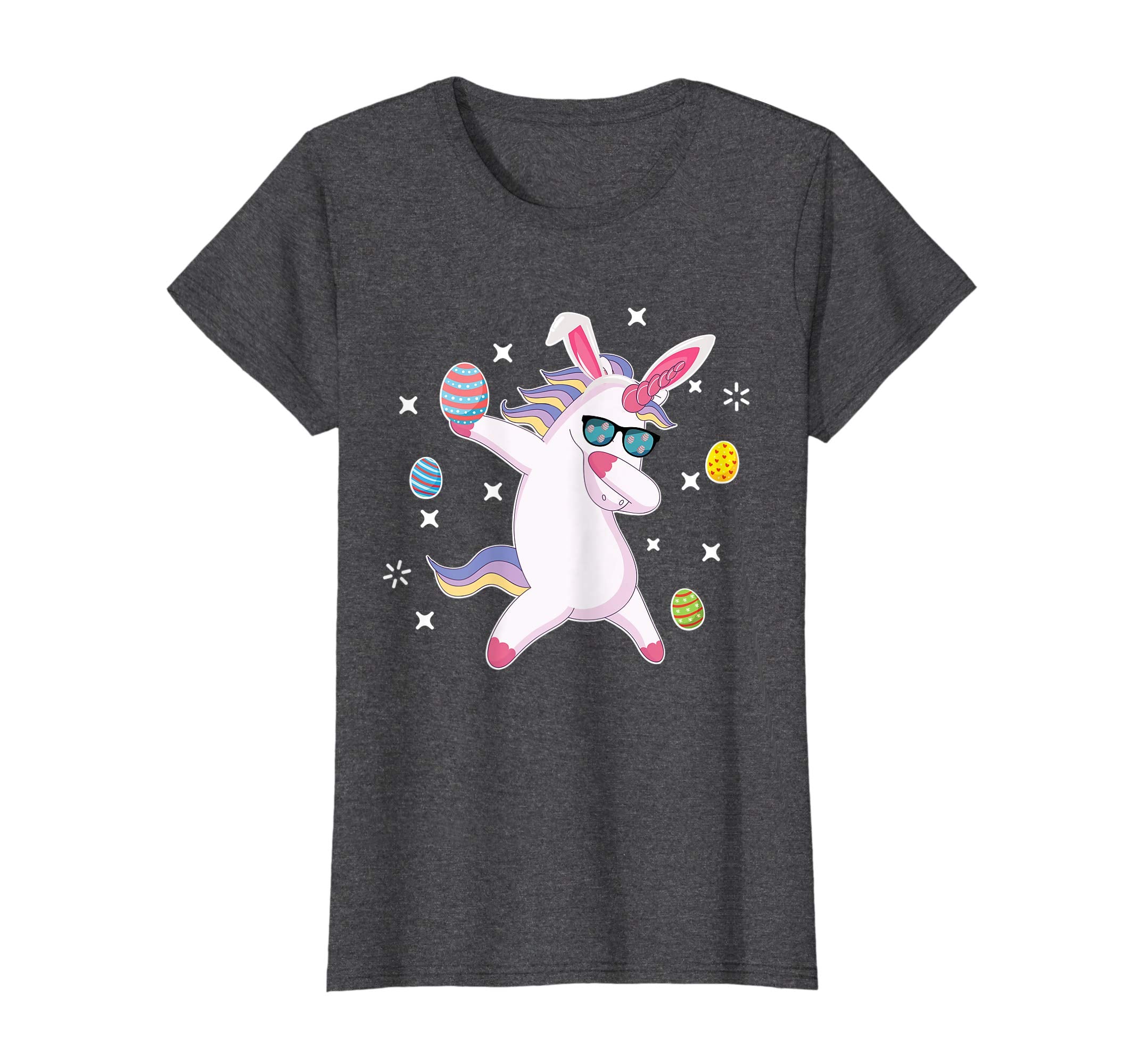 Unicorn Bunny Dabbing Around Easter Eggs Stars Happy Shirt