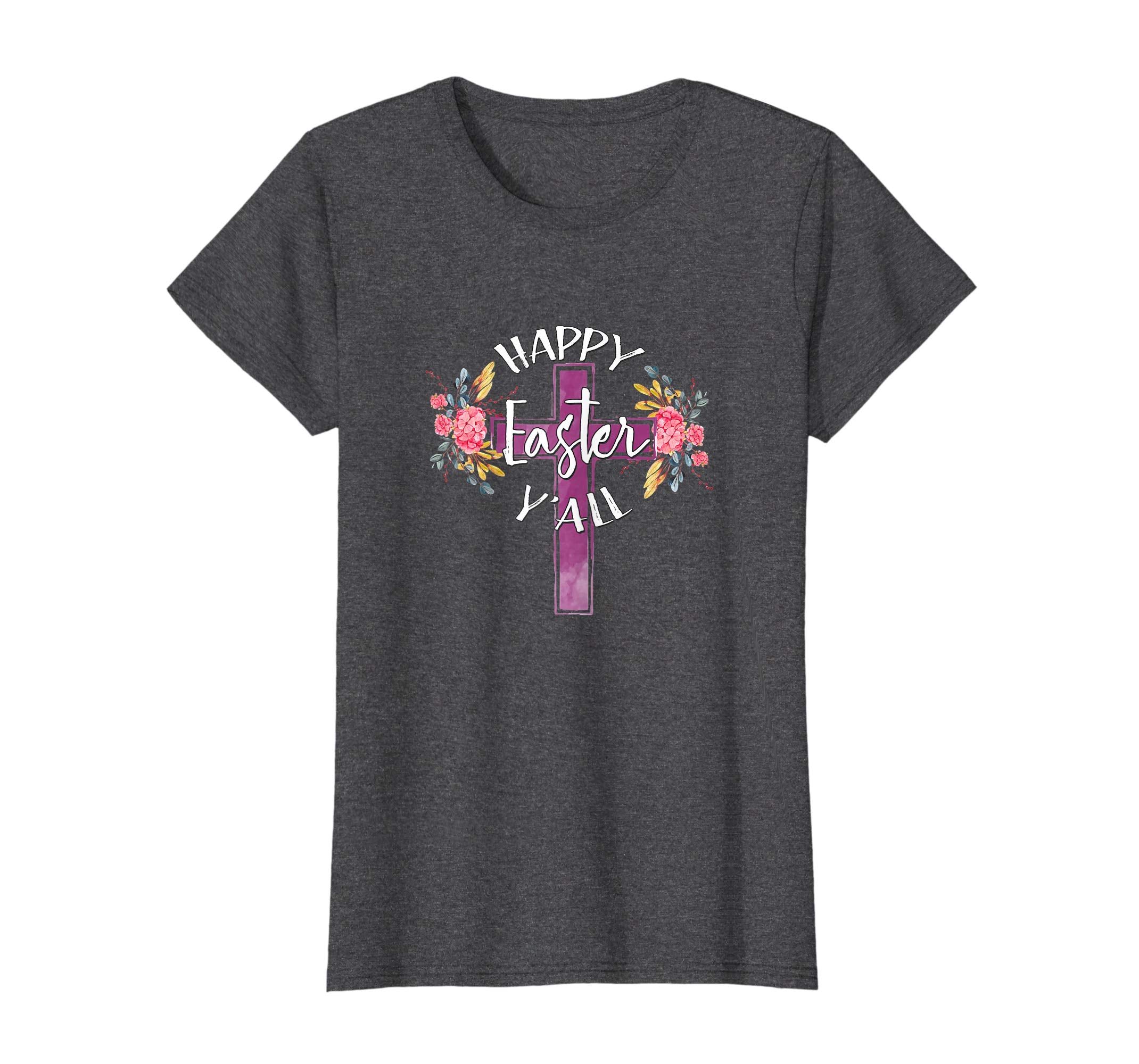 Happy Easter Y'all Flower Cross Southern Christian T-Shirt