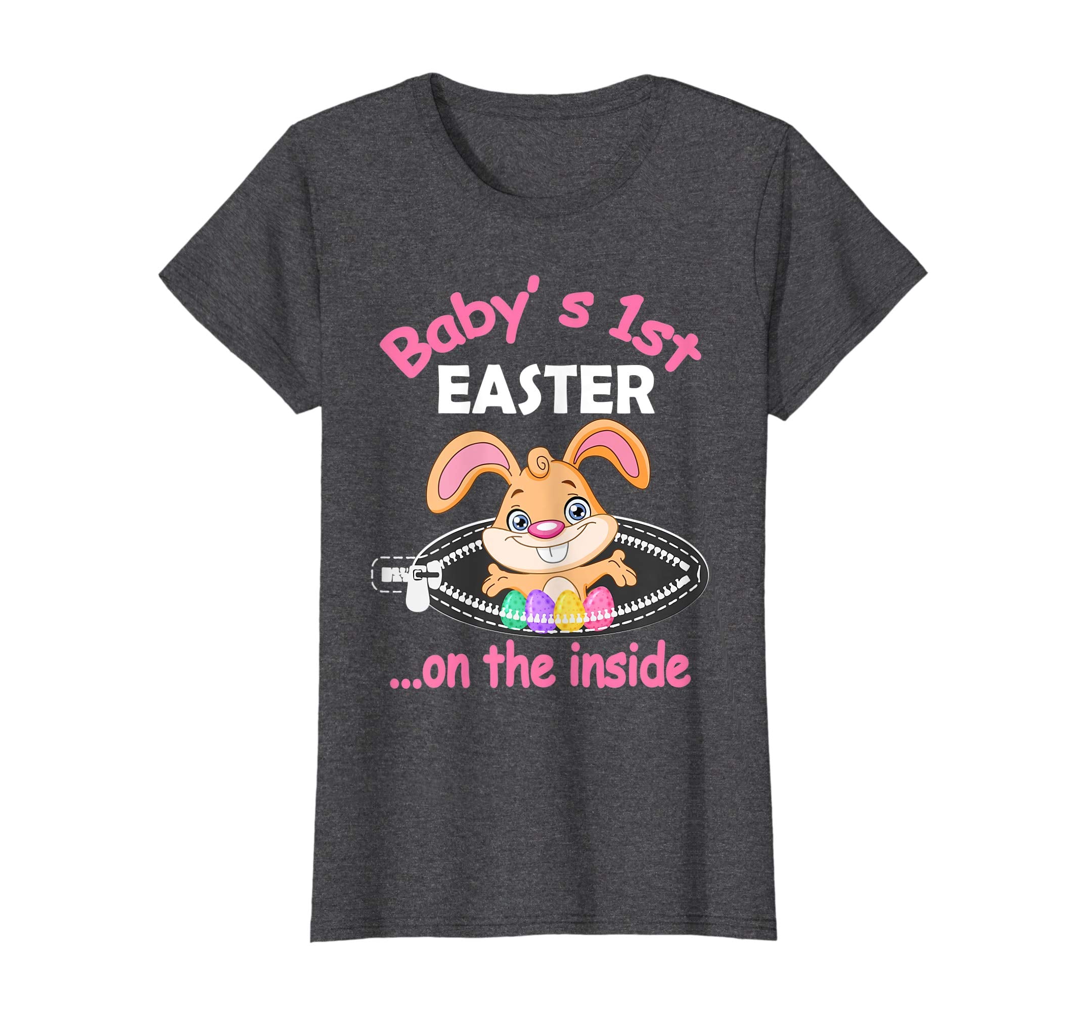 Pregnant Bunny &amp; Eggs Baby's 1st Easter On The Inside Shirt