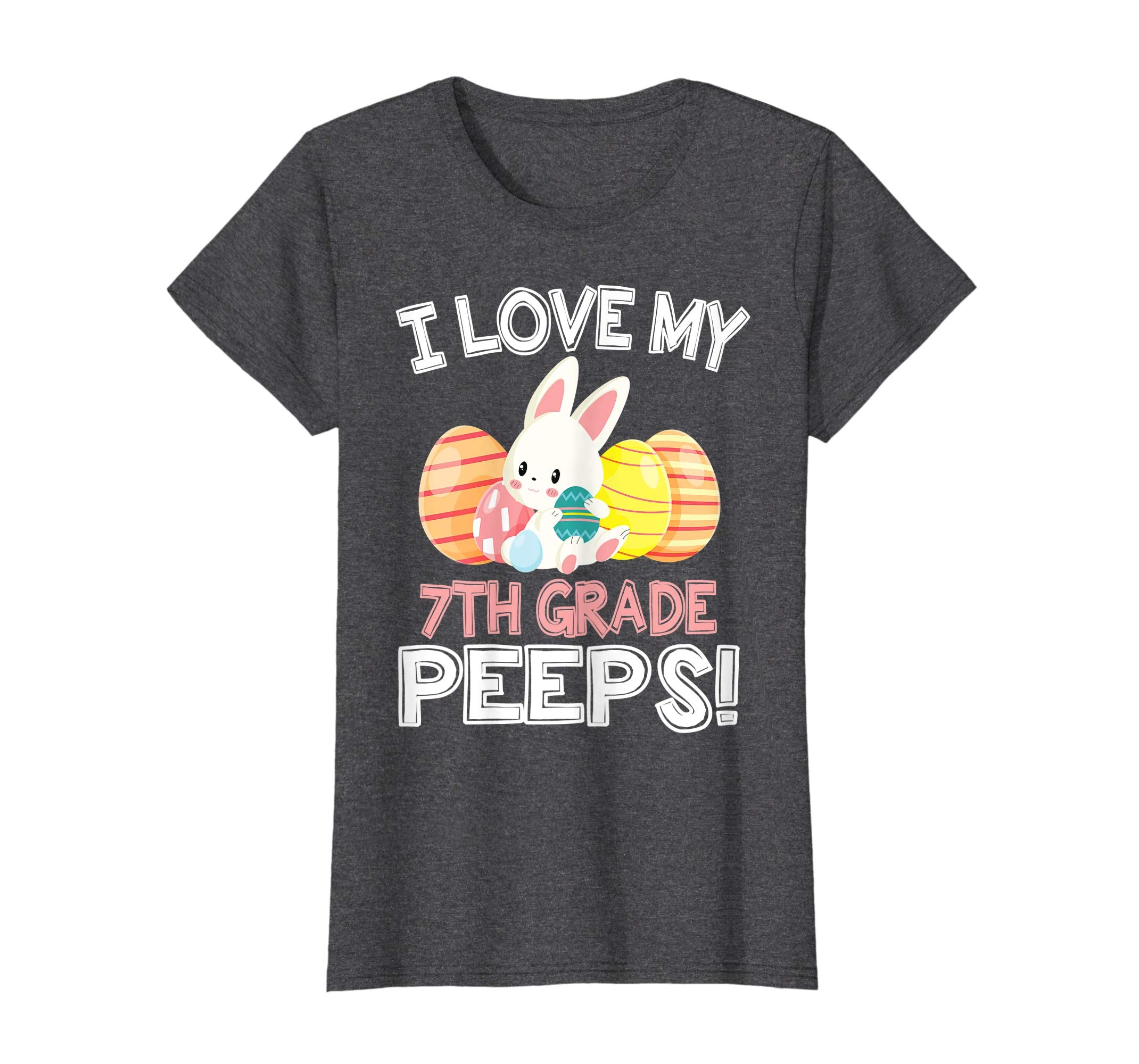Rabbit &amp; Easter Eggs I Love My 7TH Grade Peeps Teacher Shirt