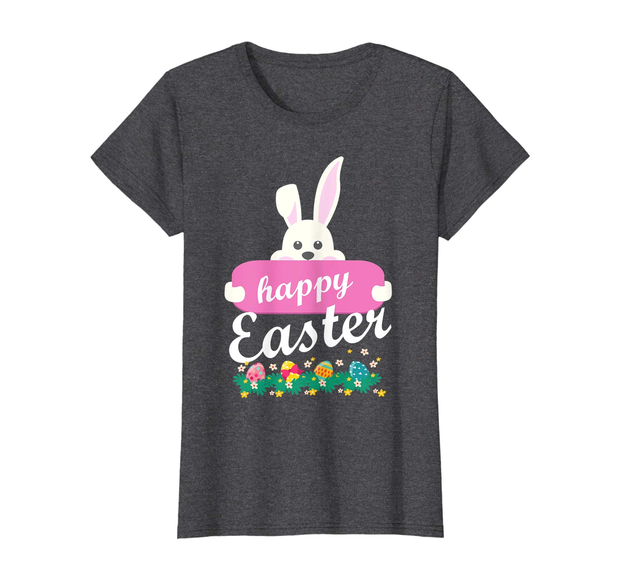 Bunny Rabbit Happy Easter Day Easter Eggs Flowers Shirt