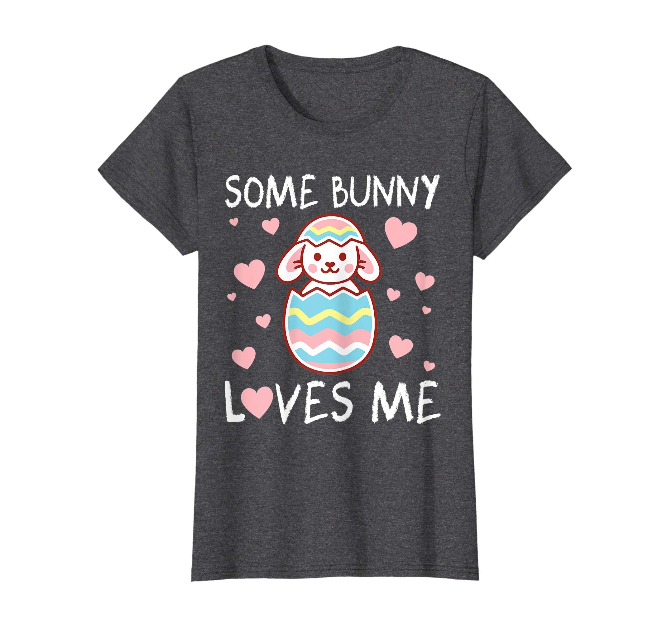 Pink Hearts Some Bunny Loves Me Happy Easter Day Shirt