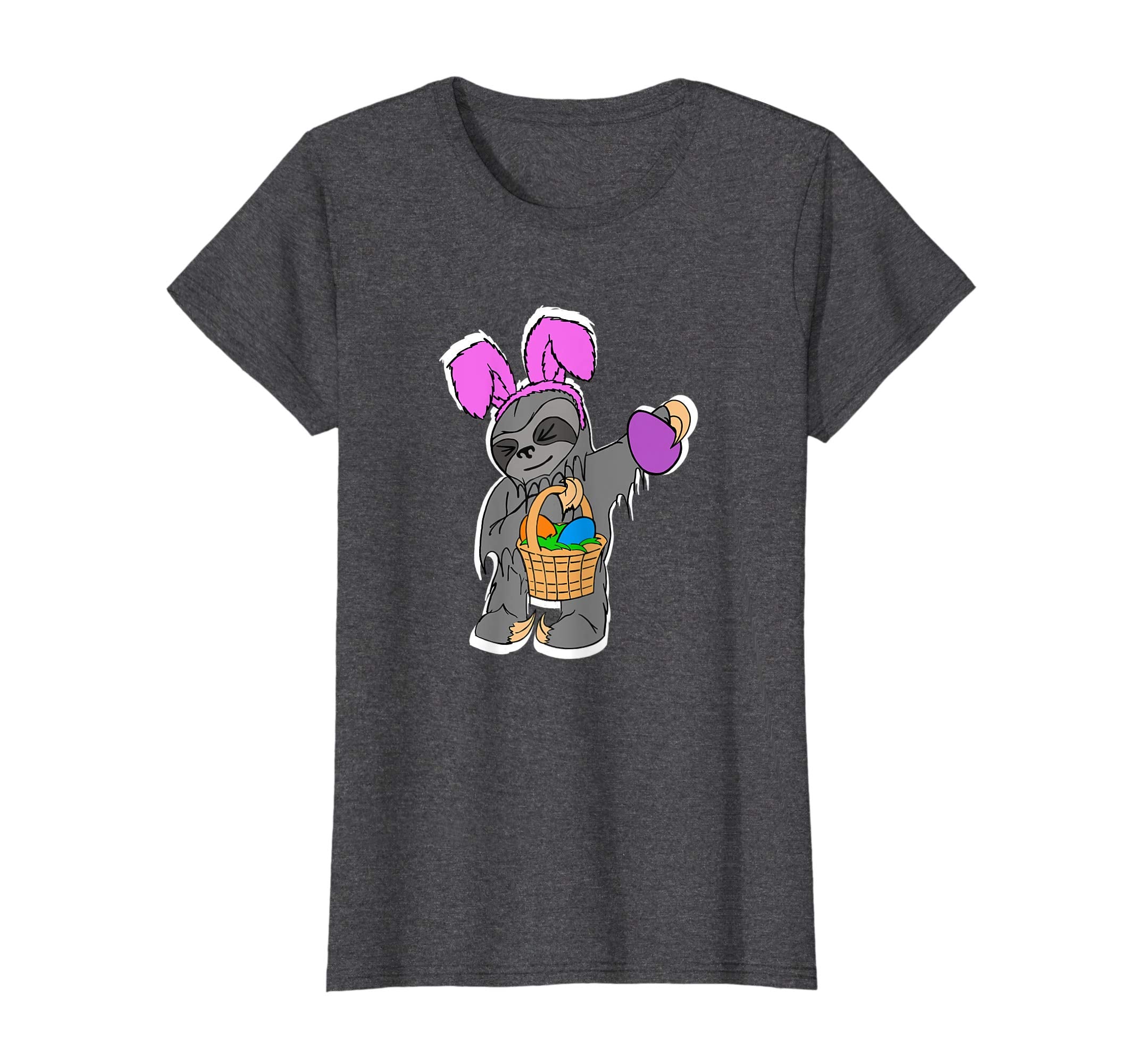 Womens Funny Sloth Bunny Shirt Cute Easter Basket Gift Idea