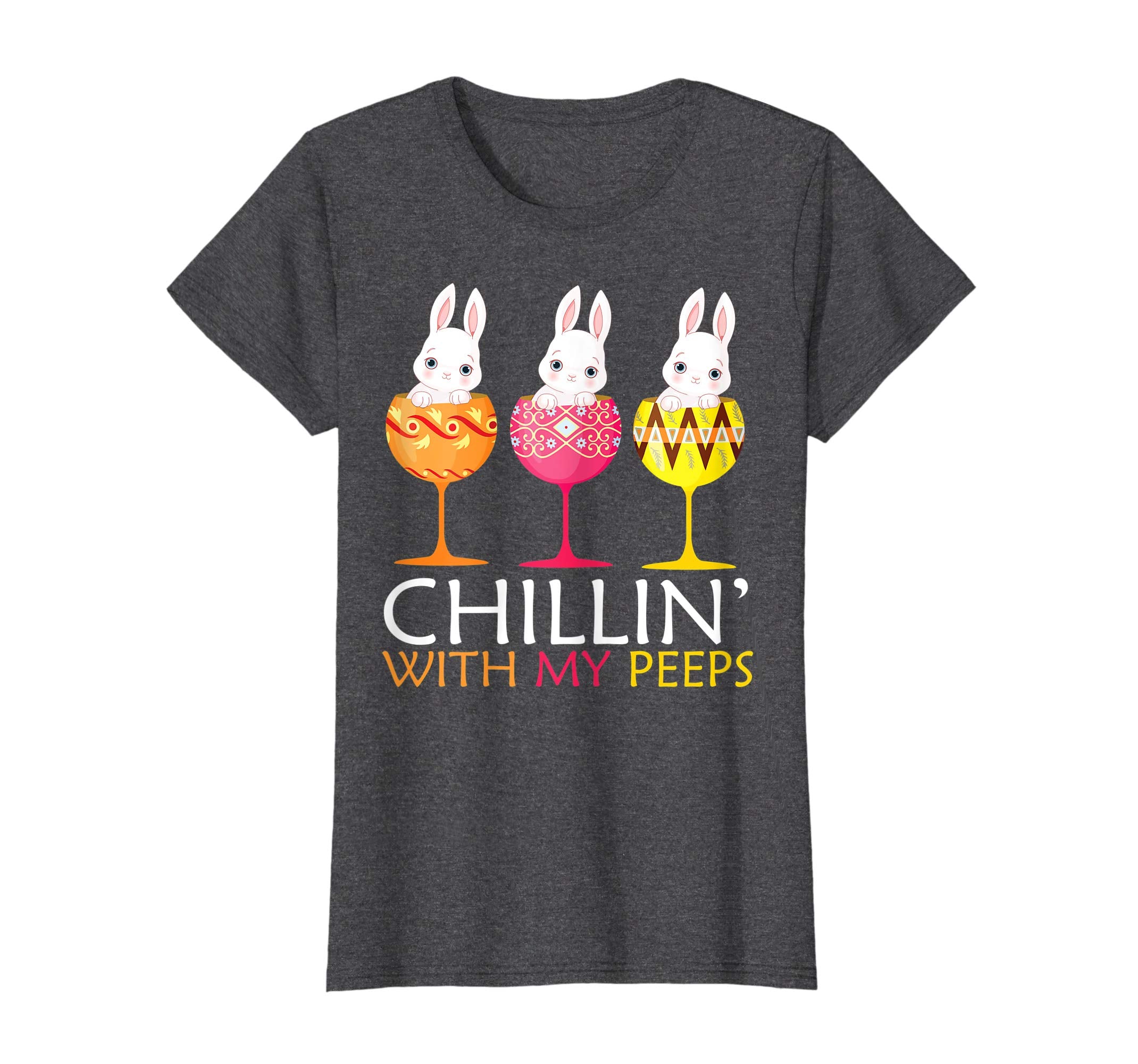 Chillin' with my peeps Tshirt Rabbits in Easter Eggs Shirt
