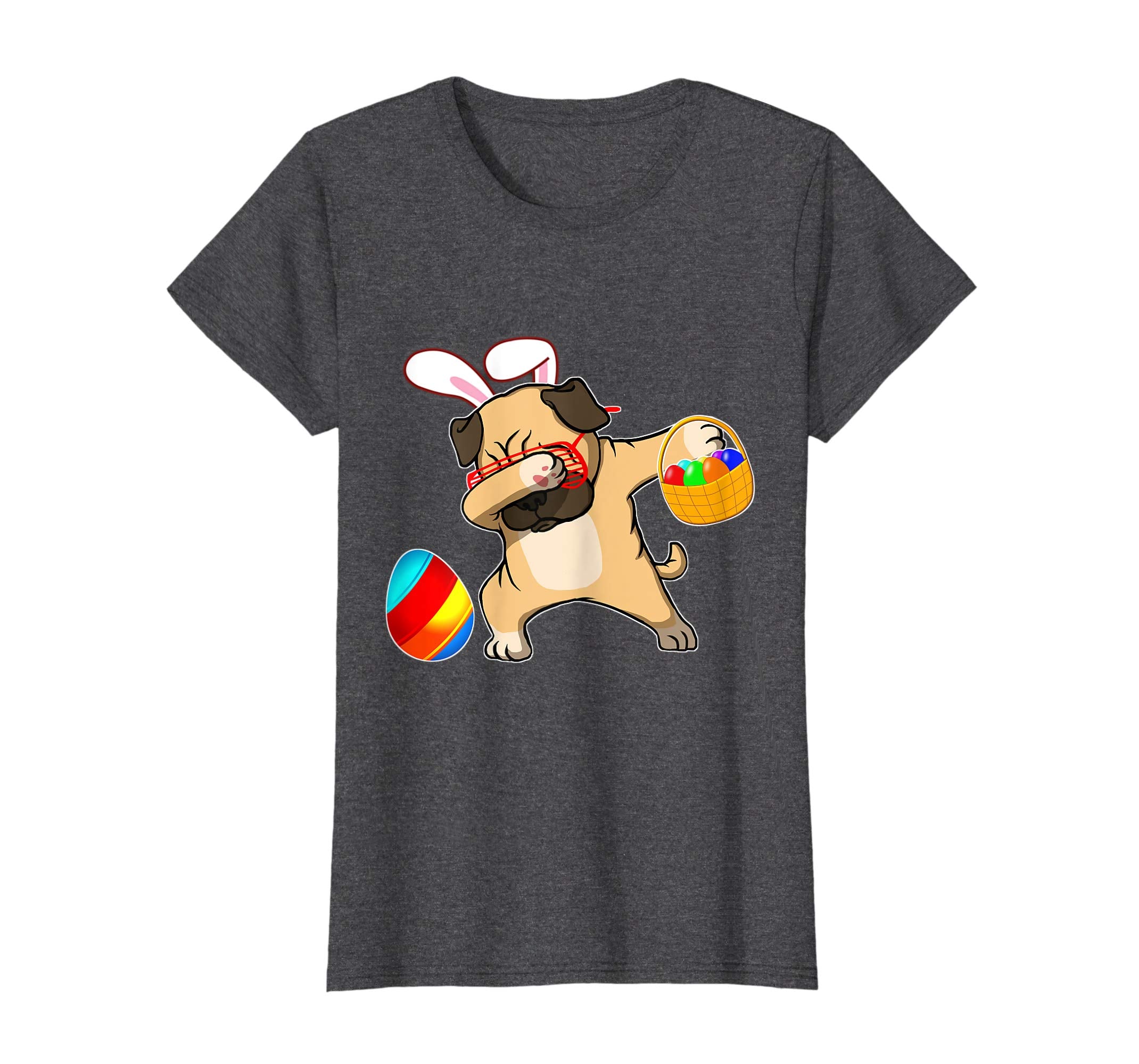 Easter Bunny Dabbing Pug Dog Tshirt Easter Egg Basket Gift
