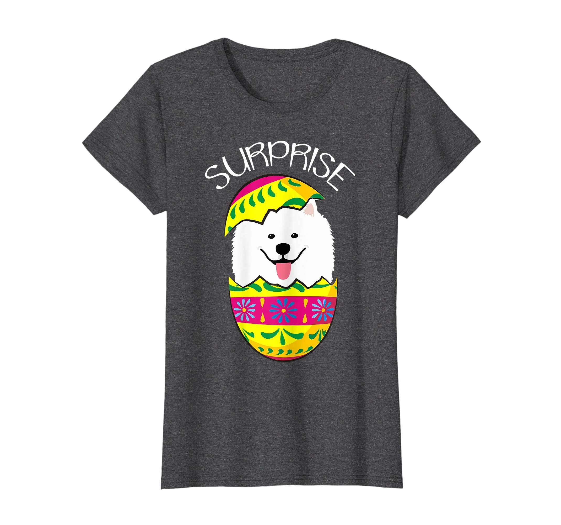 Funny Cute Puppy Samoyed Hatches Easter Egg Easter T-Shirt