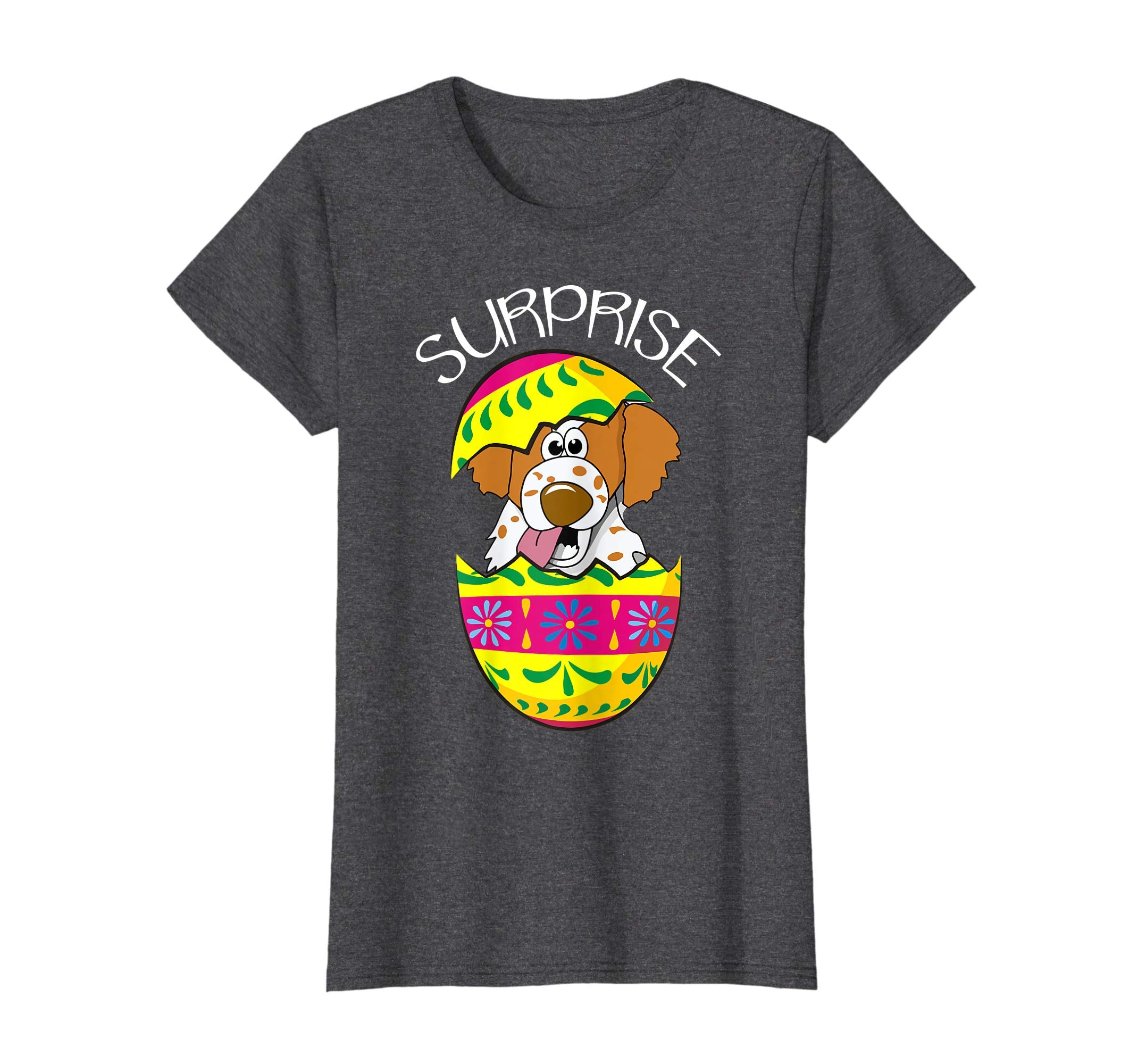 Funny Cute Puppy Brittany Hatches Easter Egg Easter T-Shirt