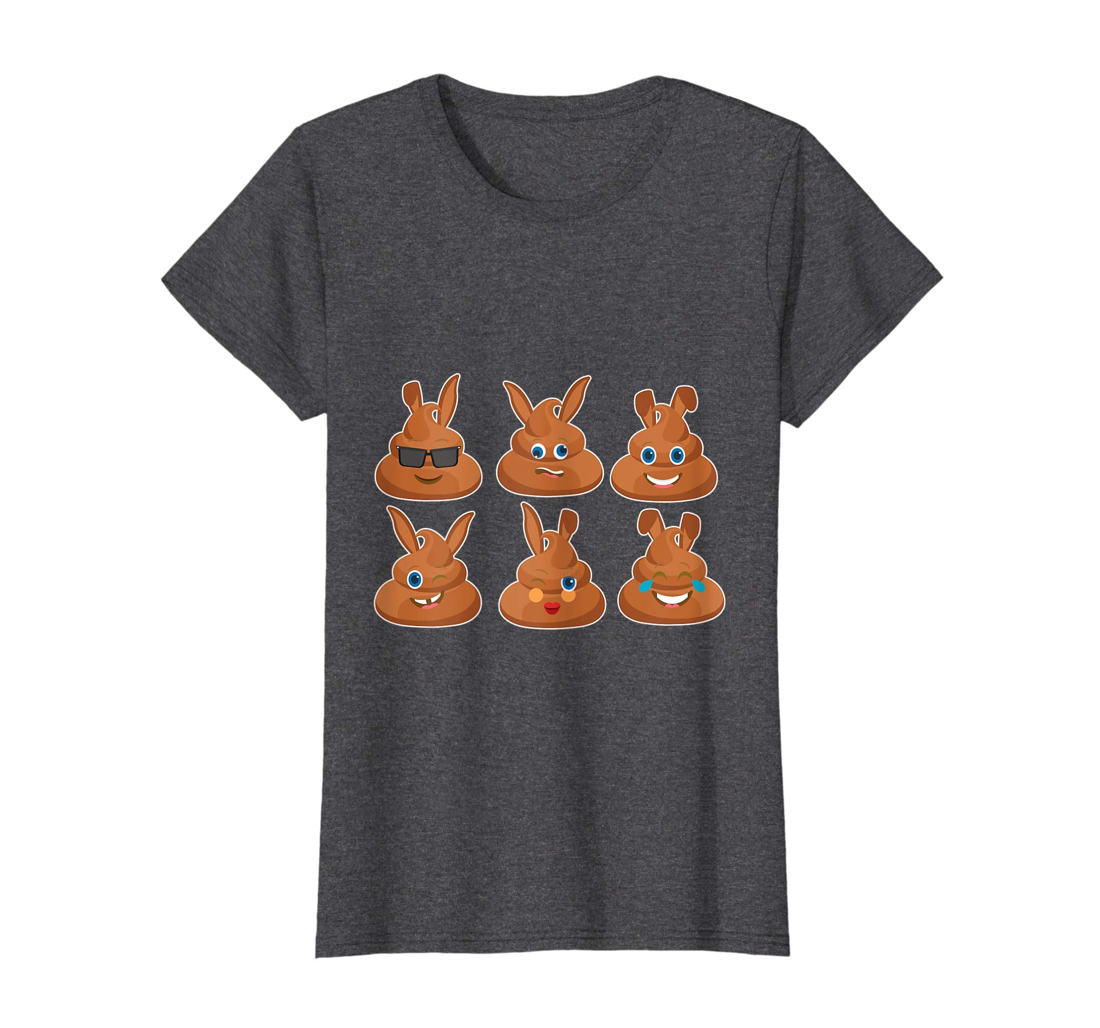 Cool Six Bunny Poops Emotion Faces Happy Easter Day Shirt