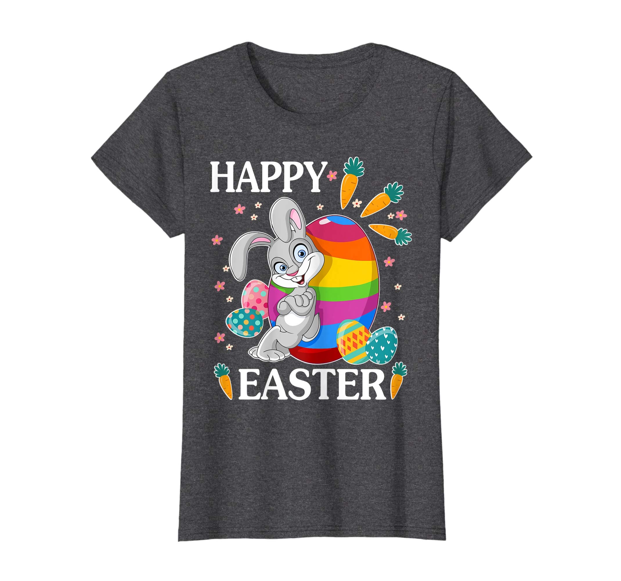 Rabbit Playing Easter Eggs Carrot Flower Happy Easter Shirt