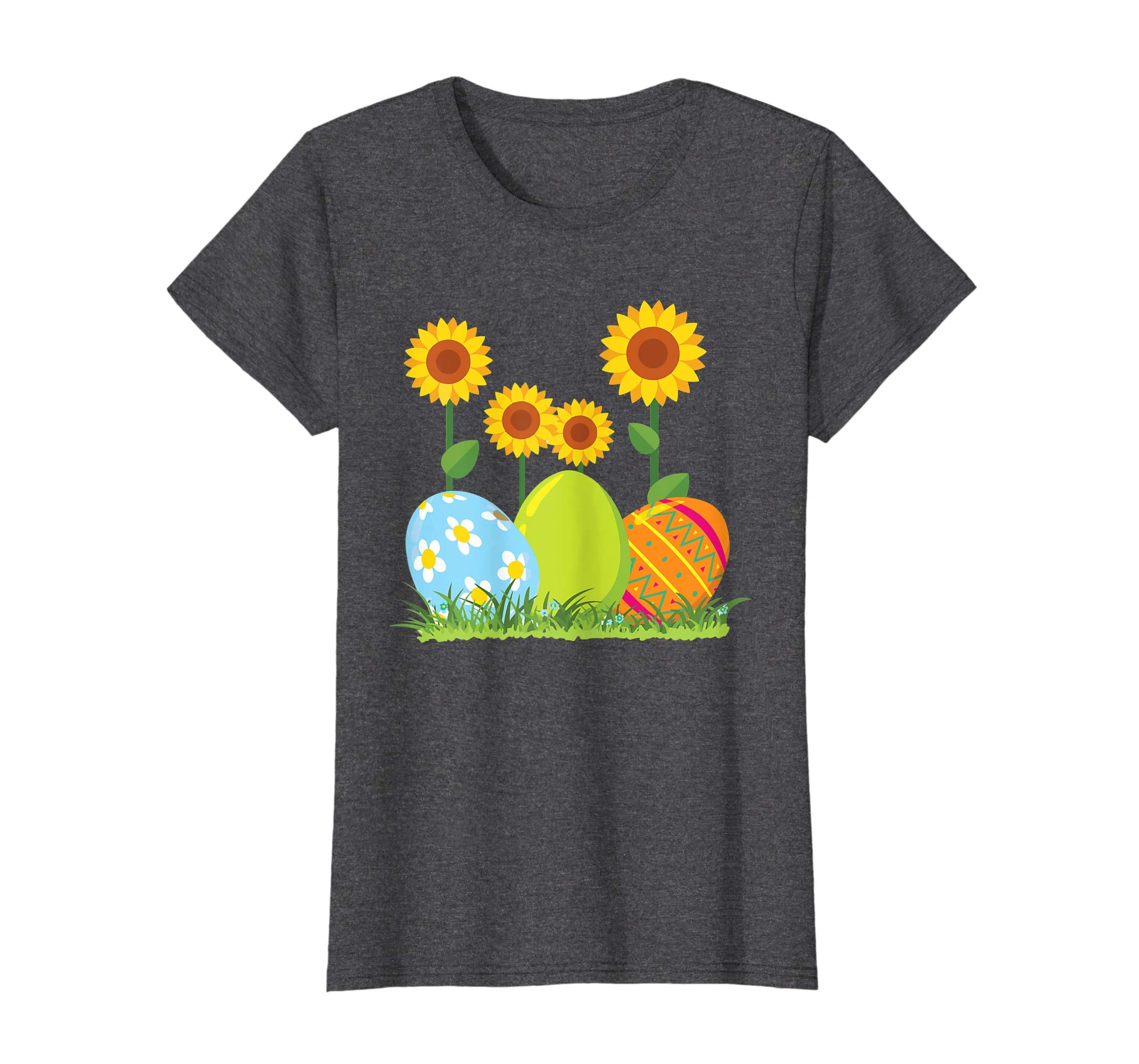 Happpy Easter Eggs Sunflower Colorful Gift T-Shirt for Women