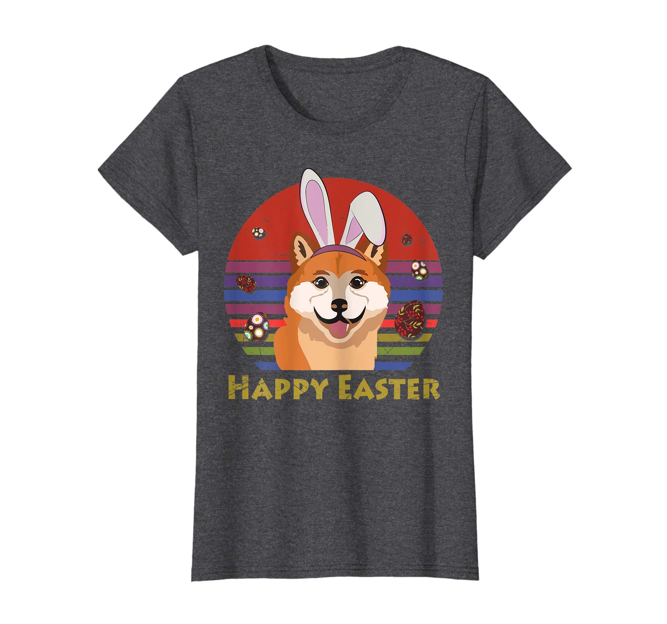 Shiba Inu With Bunny Headband Happy Easter Tshirt Gifts