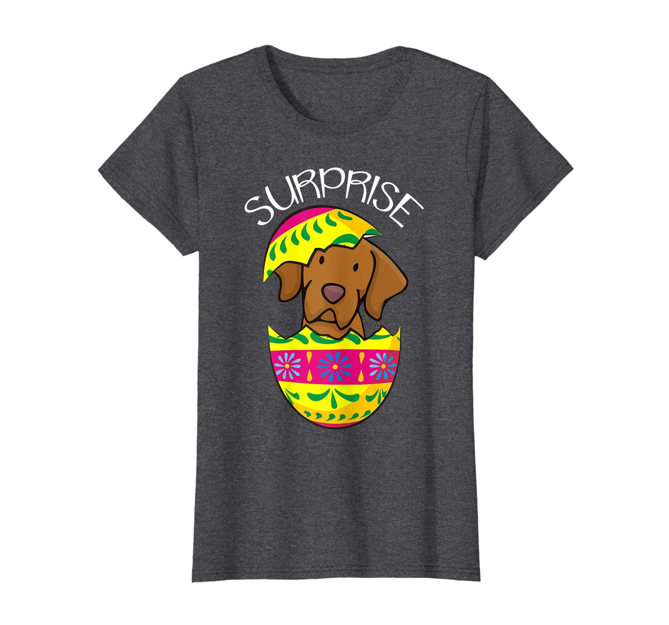 Funny Cute Puppy Vizsla Hatches Easter Egg Easter T-Shirt
