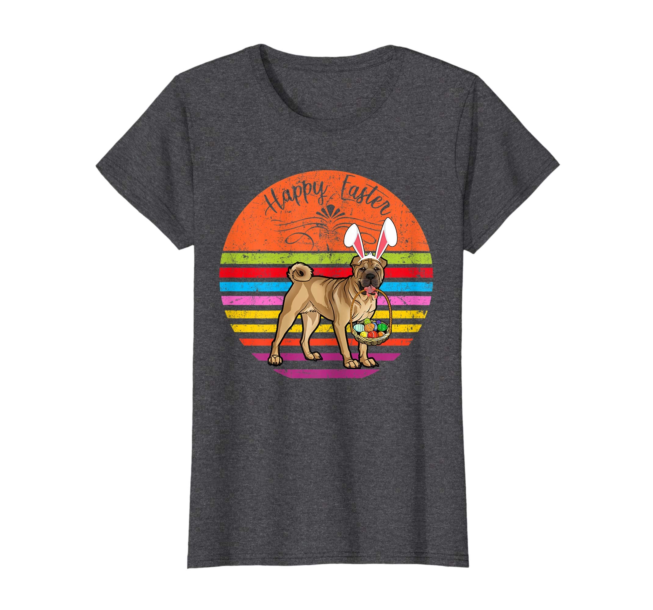 Cute Chinese Shar-pei Dog With Bunny Hat Easter Eggs T Shirt