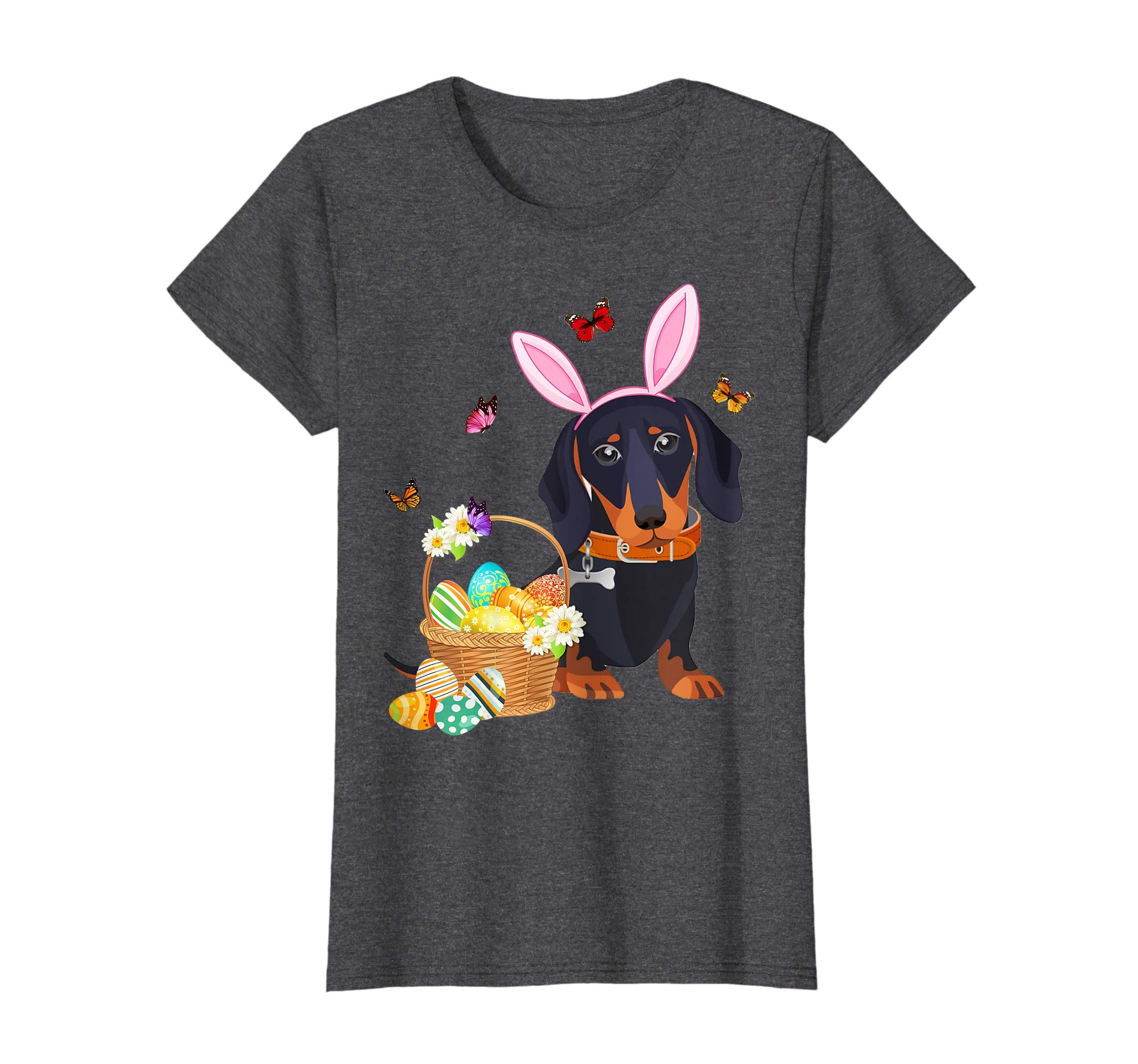 Dachshund Bunny Hat Rabbit Easter Eggs Shirt Happy Ea