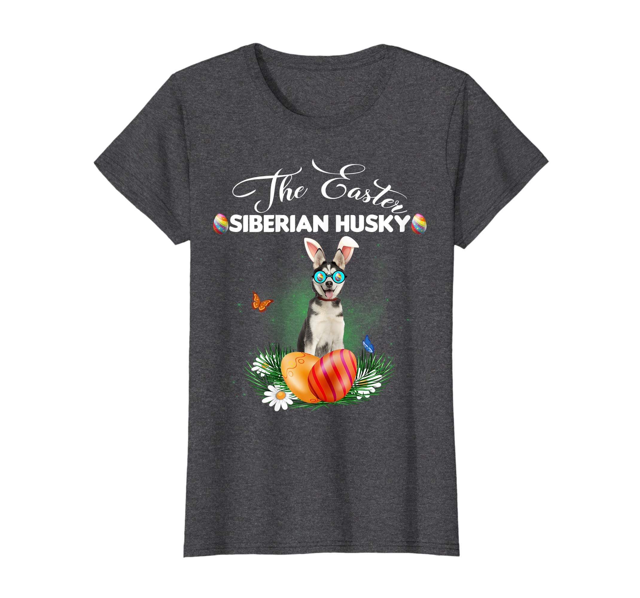 Siberian Husky Bunny Easter Day Dog Gifts T-Shirt