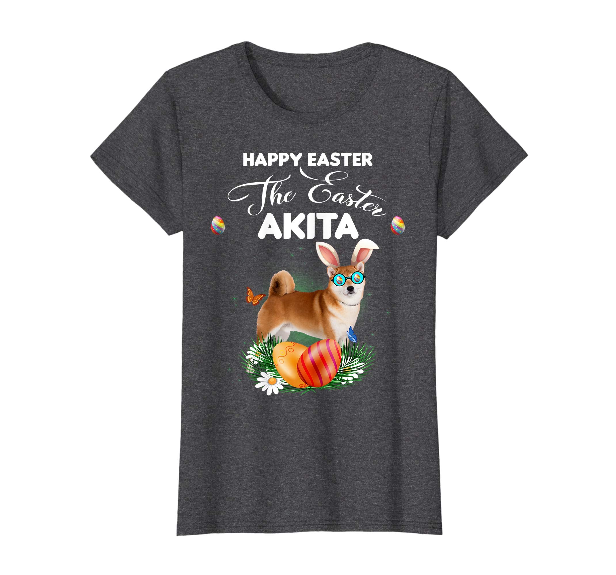 Akita Dog Sunglass Bunny Happy Easter Day Tshirt