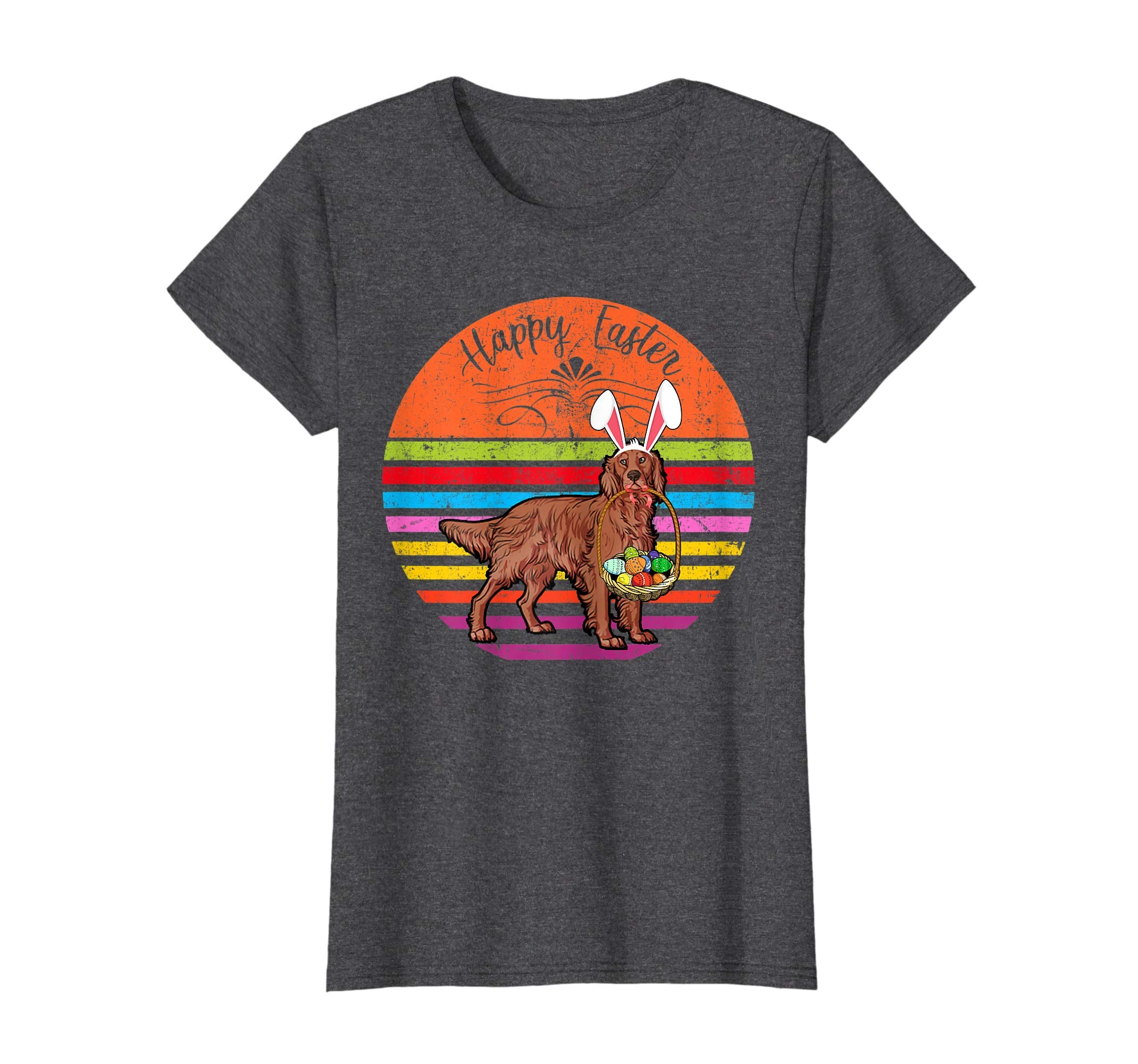 Cute Irish Setter Dog With Bunny Hat Happy Easter Eggs Shirt