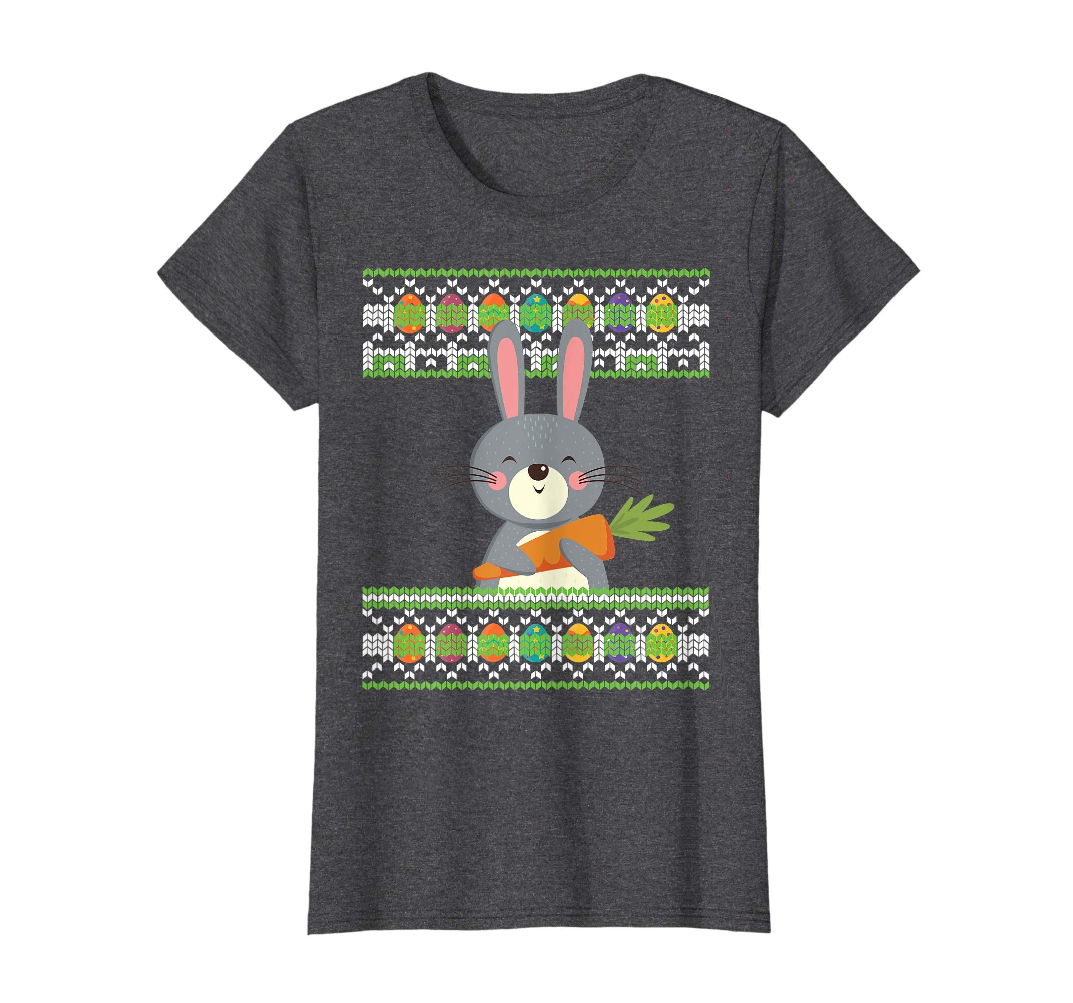 Bunny Rabbit With Big Carrot Easter Eggs Ugly Sweater Shirt